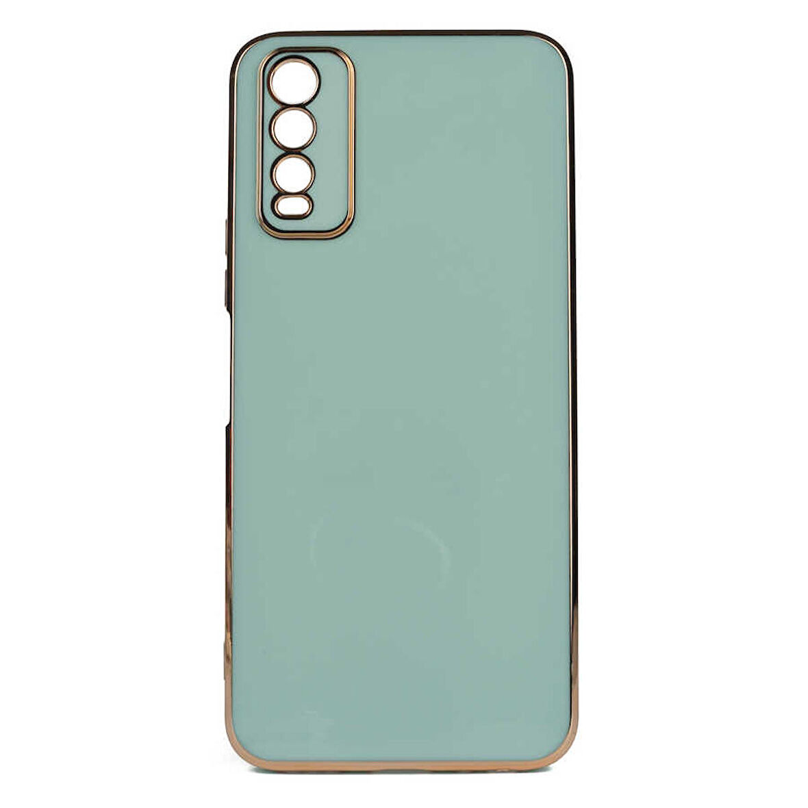 Gpack Vivo Y20 Kılıf Bark Parlak Silikon Renkli Kenarları Rose