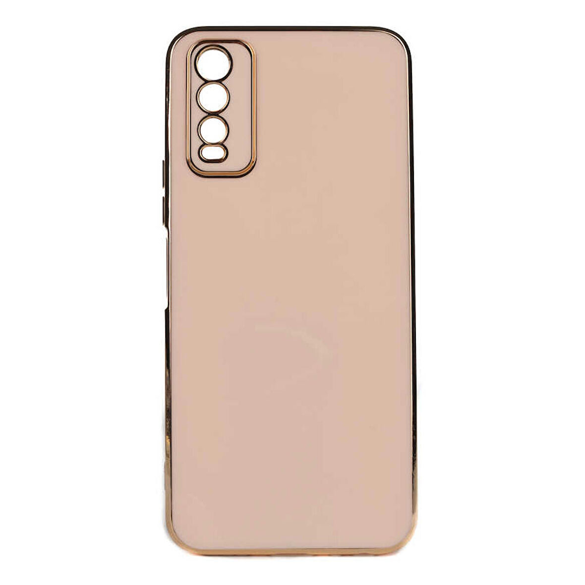 Gpack Vivo Y20S Kılıf Bark Parlak Silikon Renkli Kenarları Rose