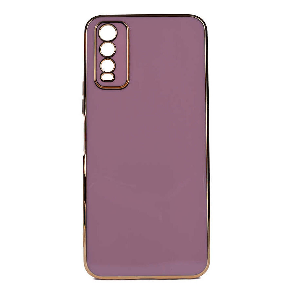 Gpack Vivo Y20S Kılıf Bark Parlak Silikon Renkli Kenarları Rose