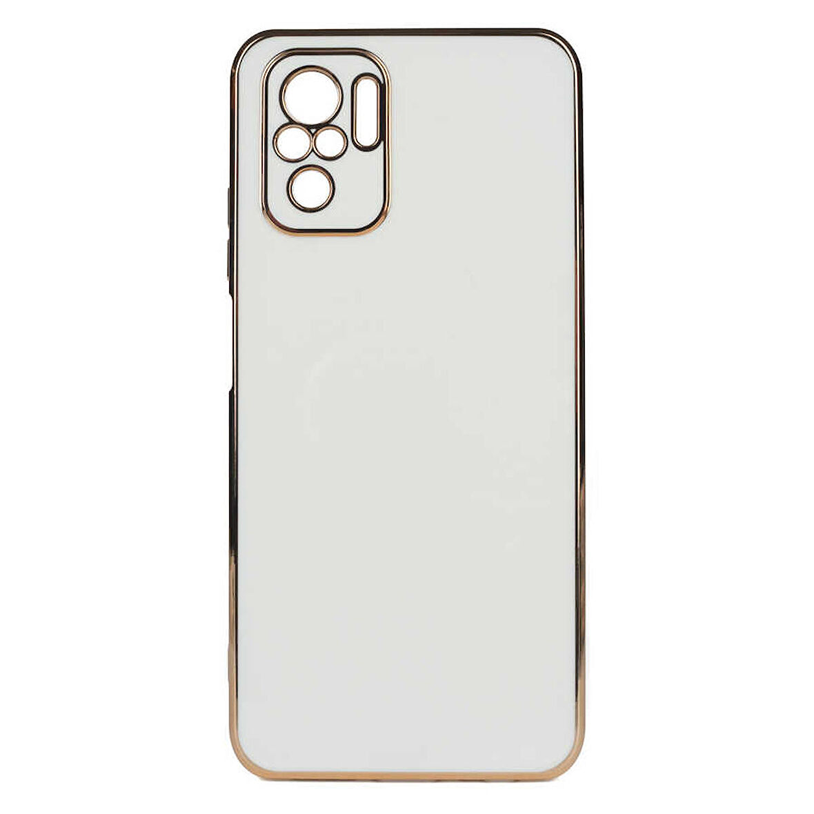 Gpack Xiaomi Redmi Note 10 Kılıf Bark Parlak Silikon Renkli Kenarları Rose