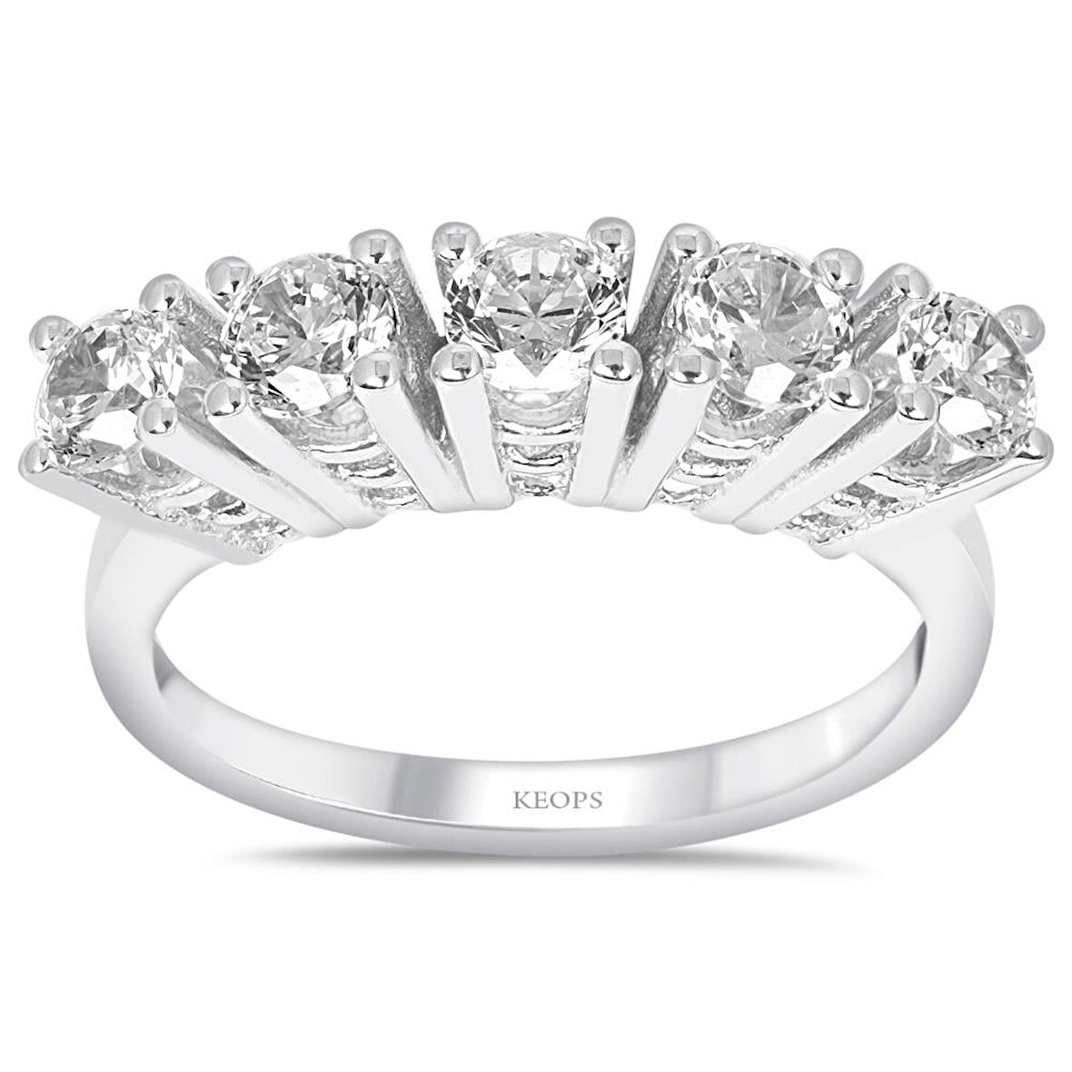 F Renk 1.10 Karat Pırlanta Beştaş Yüzük