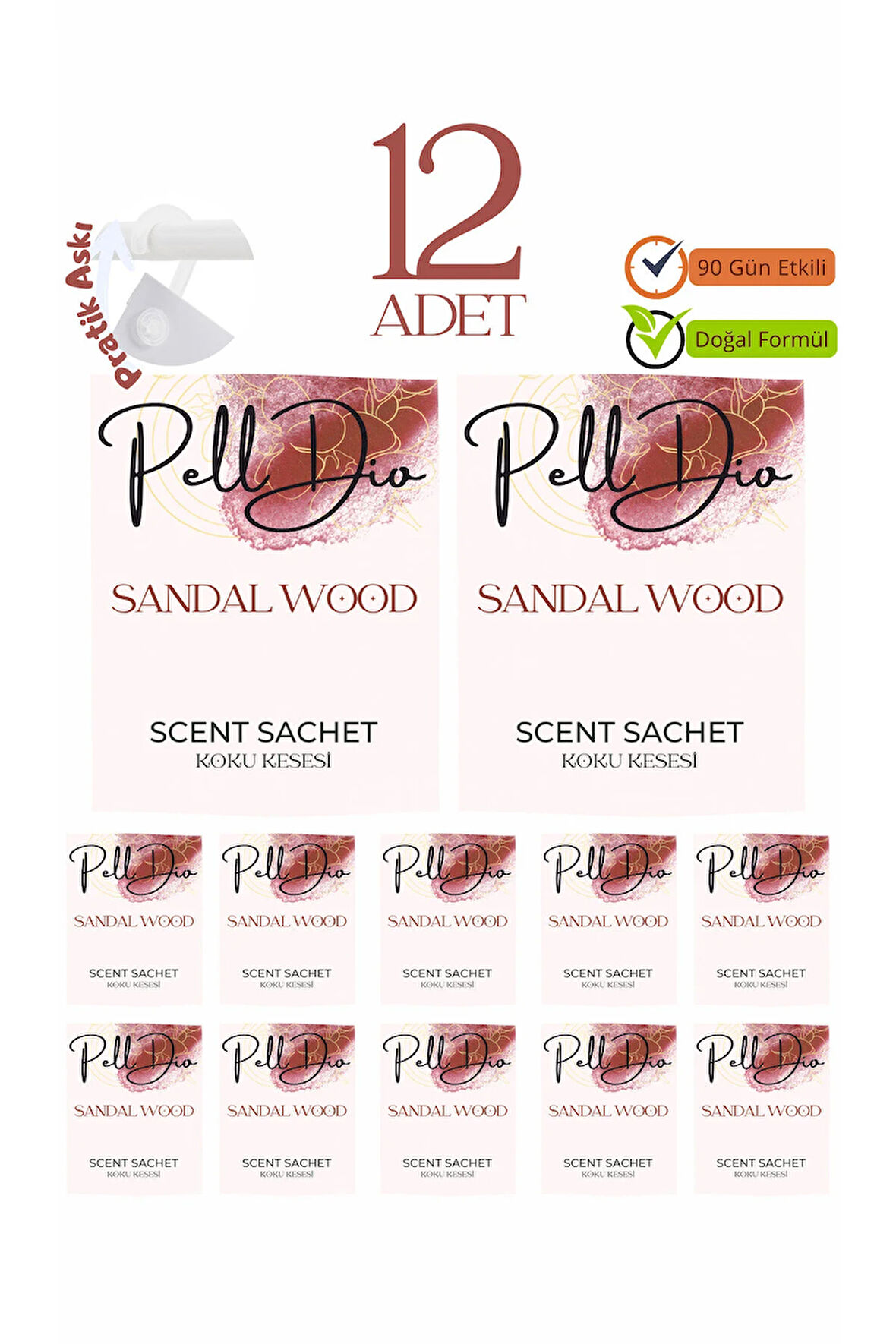 12'li Sandal Ağacı Ayakkabılık Dolap Ve Çekmece Parfümlü Kese Kokusu Oda Koku Kesesi