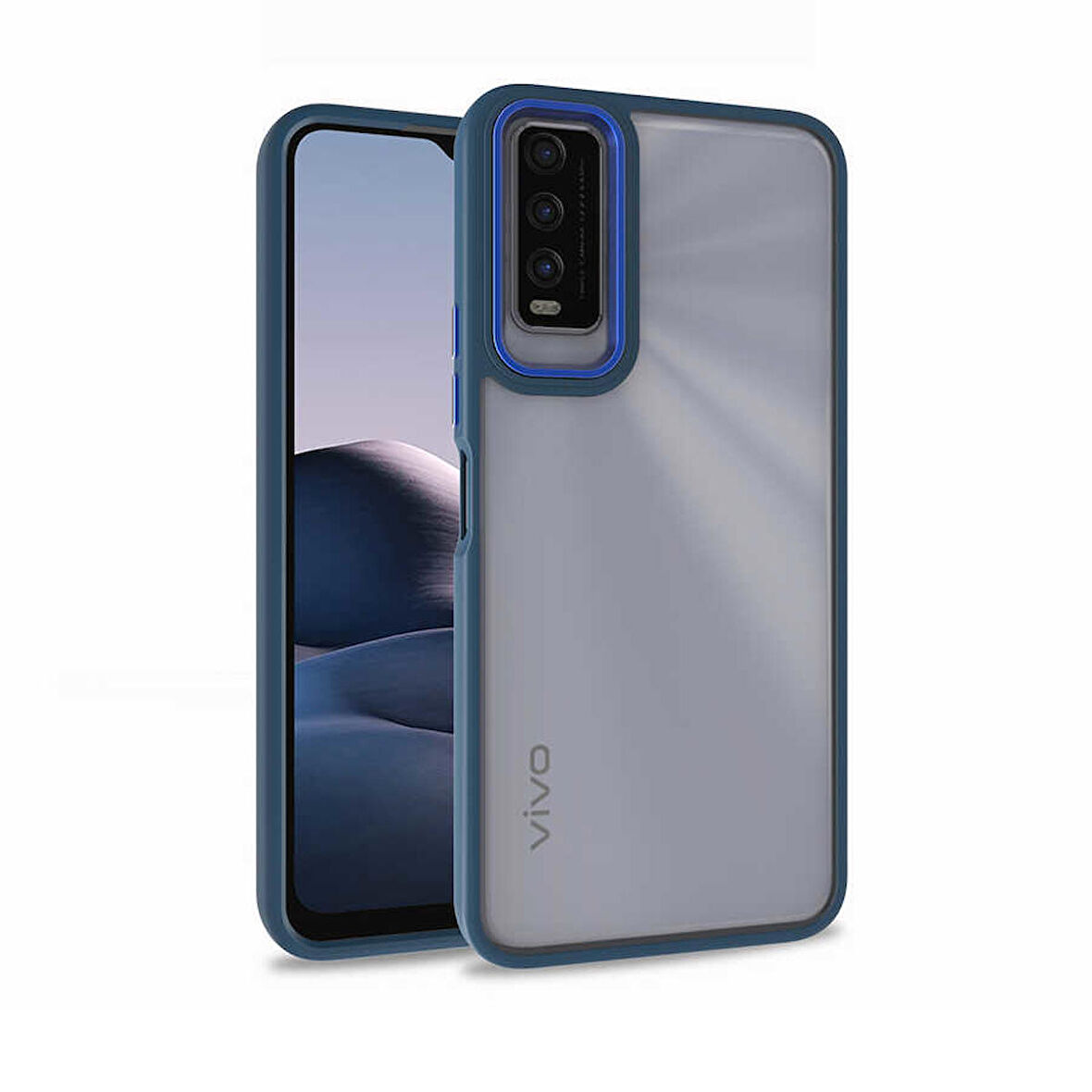 Gpack Vivo Y11S  Kılıf Flora Sert Silikon Arkası Cam Şeffaf