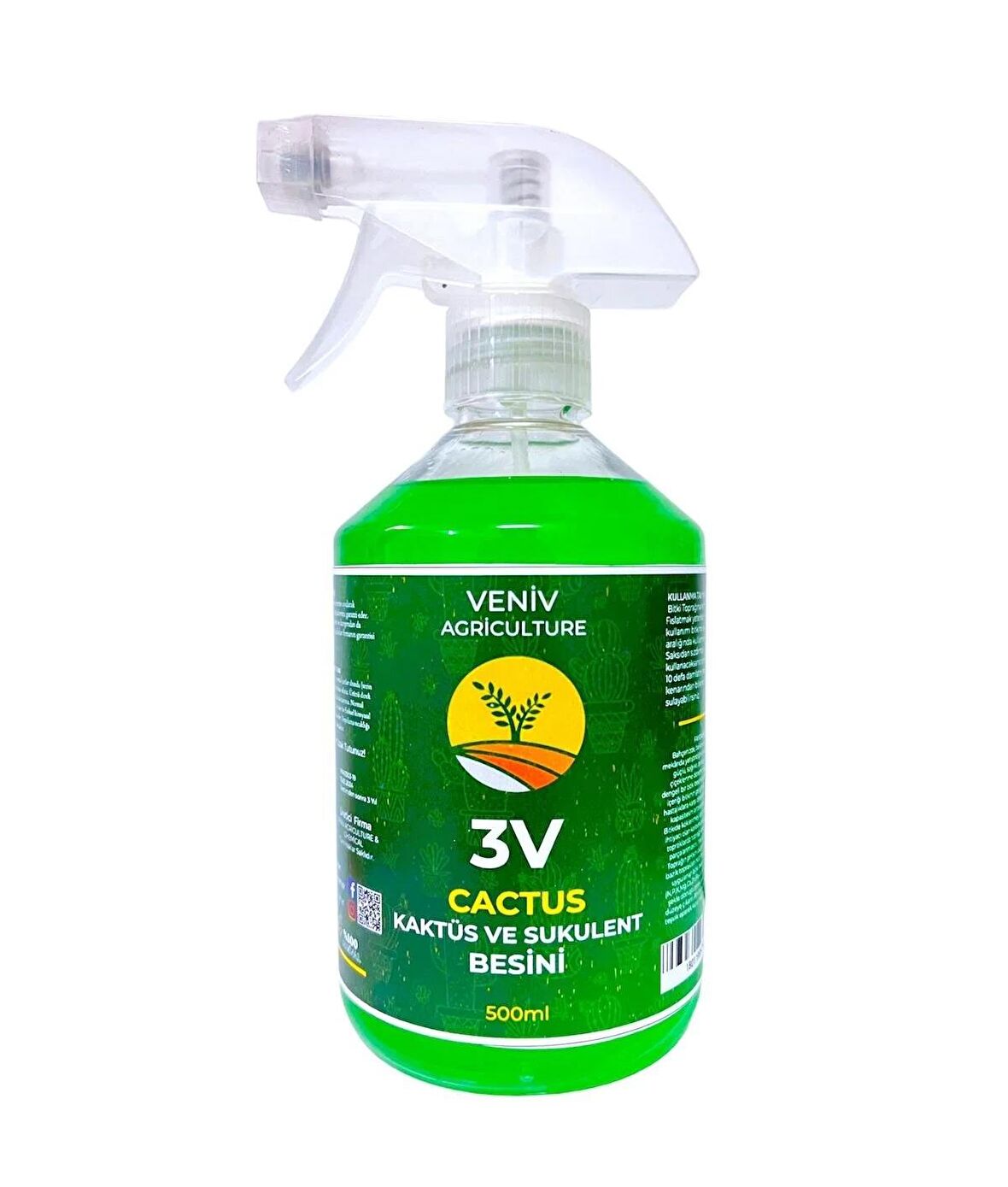 3V Cactus - Kaktüs ve Sukulent Bitki Besini 500 ML