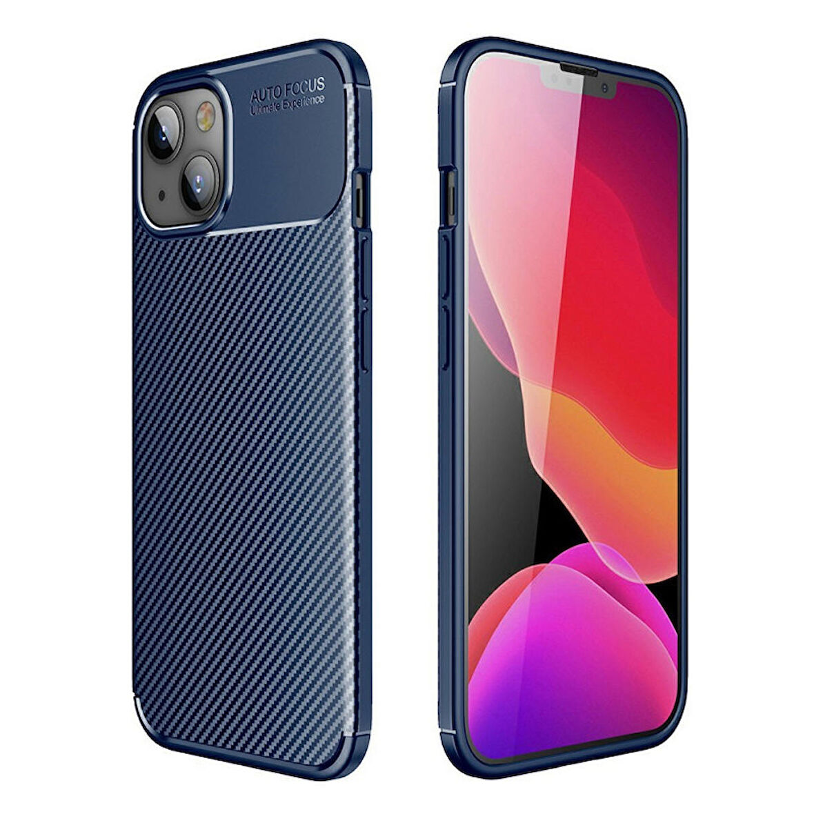 Smcase iPhone 13 Kılıf Negro Karbon Silikon