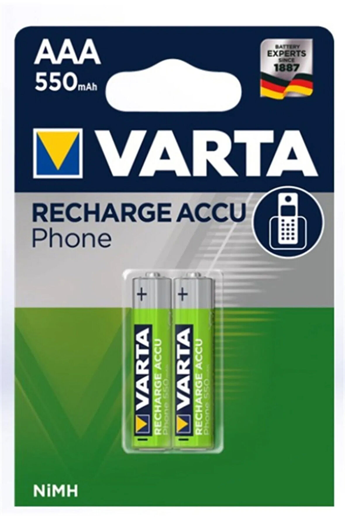 58397 Phone 550 Mah Aaa Ni-mh Şarj Edilebilir Ince Kalem Pil 2'li