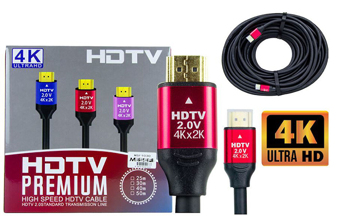MSF 1030 Mesef Kutulu 1.Kalite 4K HDMI Kablo 30 MT ;Class