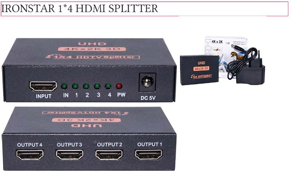 IRN 04H Ironstar 1*4 HDMI Splıtter;Class