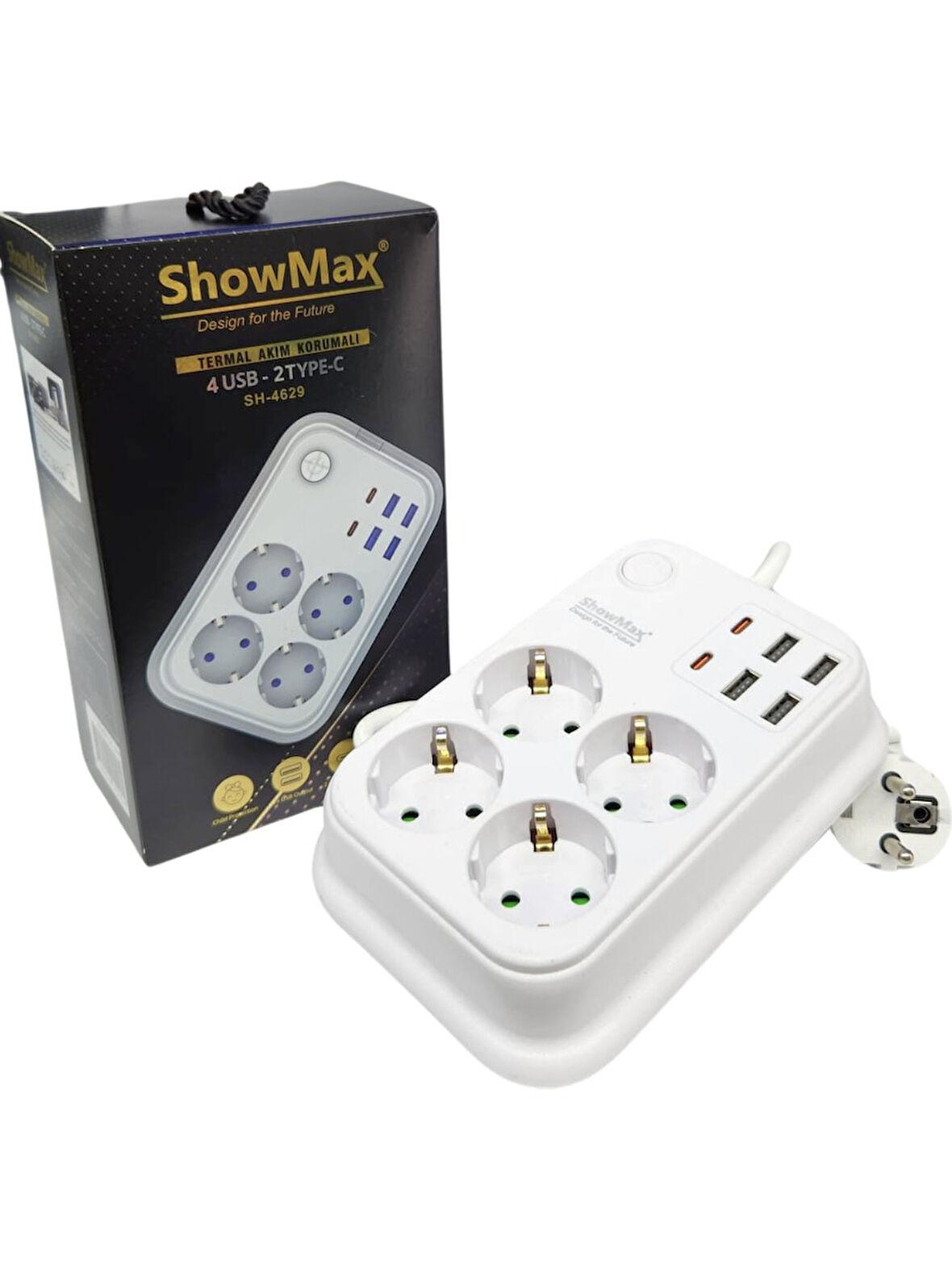 Showmax SH-4629 Termal Akım Korumalı 2 Metre Priz