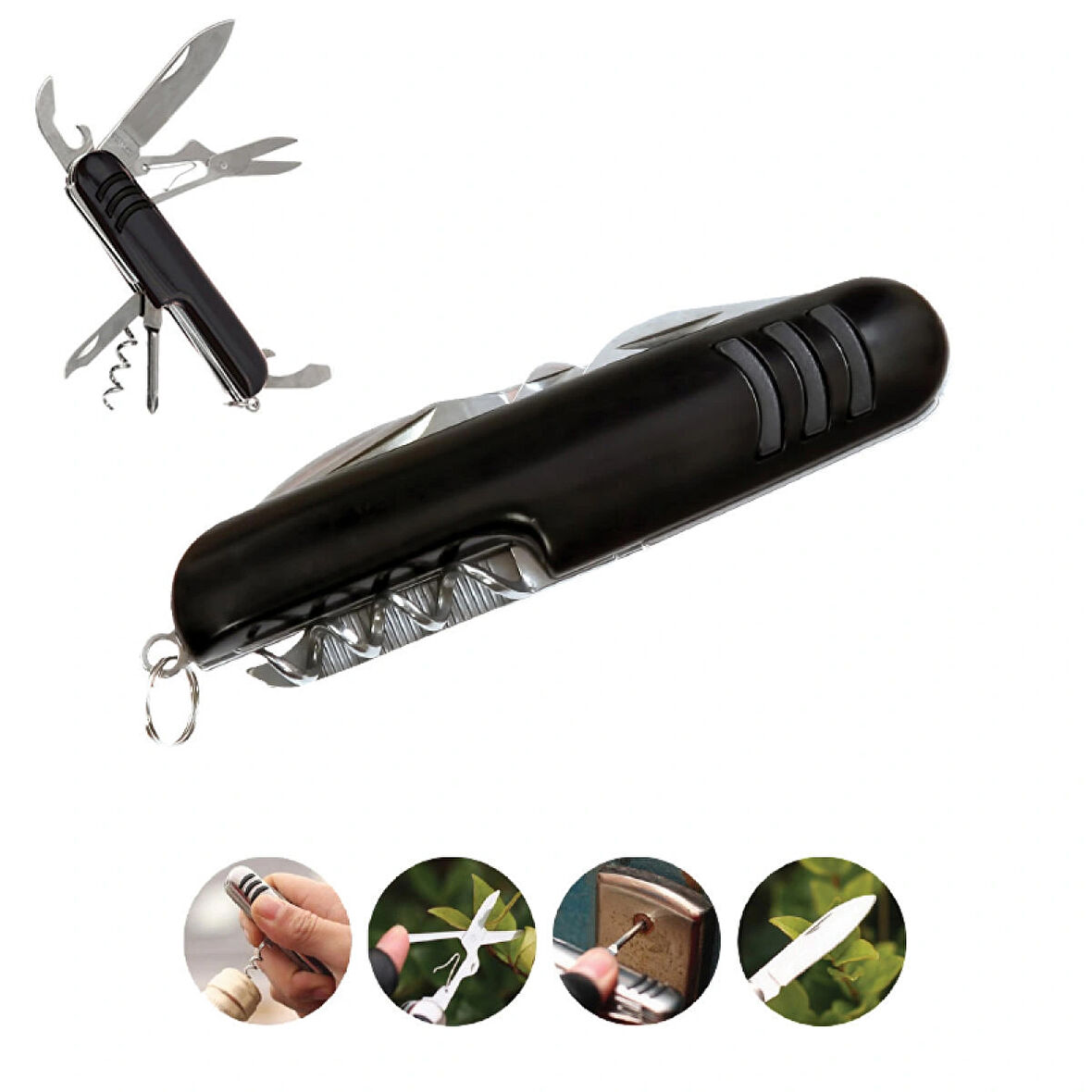 7 Fonksiyonlu Çok Amaçlı Katlanır Çakı - Siyah