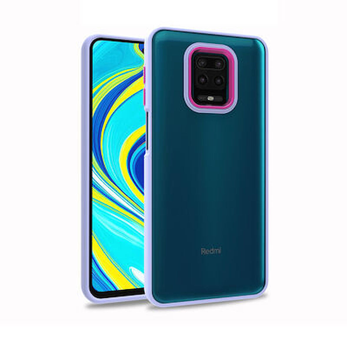 Gpack Xiaomi Redmi Note 9S Flora Sert Silikon Arkası Cam Şeffaf 
