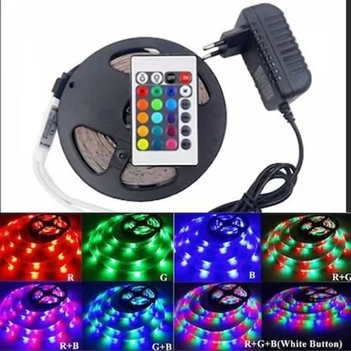3 ÇİPLİ RGB İÇ MEKAN LED 5 METRE KIRMIZI YEŞİL MAVİ