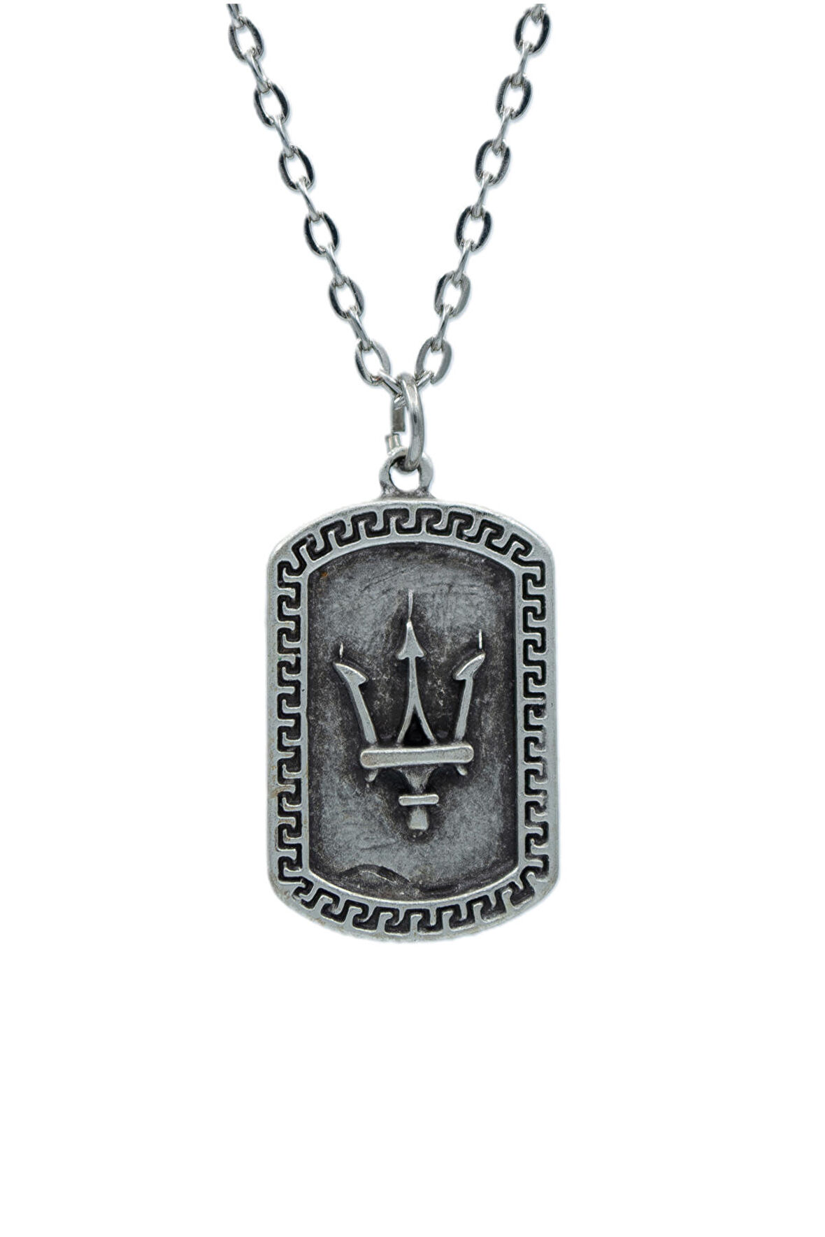 Poseidon - Mızrak  Zincir Kolye - Gümüş Kaplama - Erkek Kadın Kolye - Kod:1598