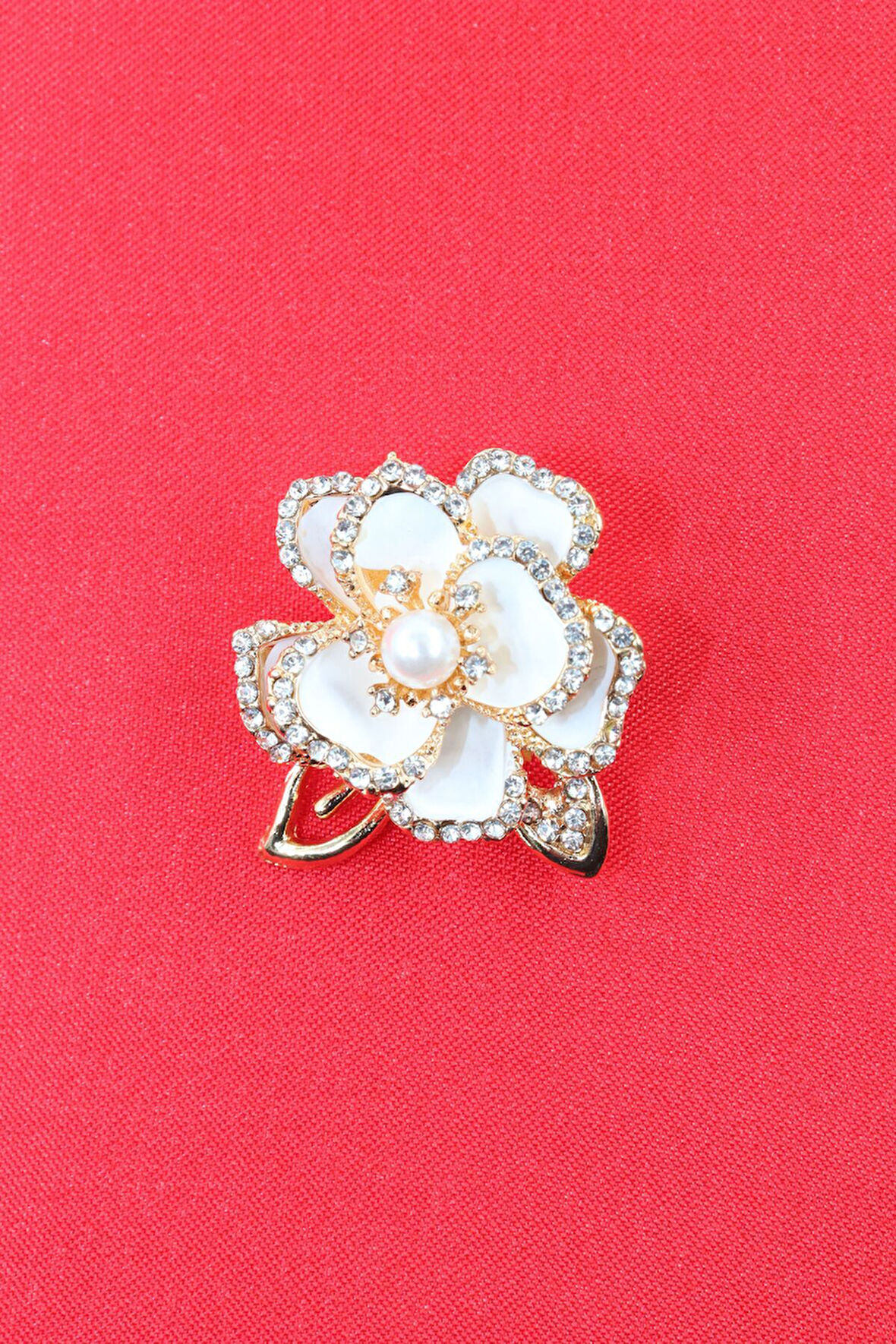 Sedef çiçeği broş. Yaka iğnesi broş. Taşlı tasarım sedef çiçeği broş. Kadın broş. Broş.