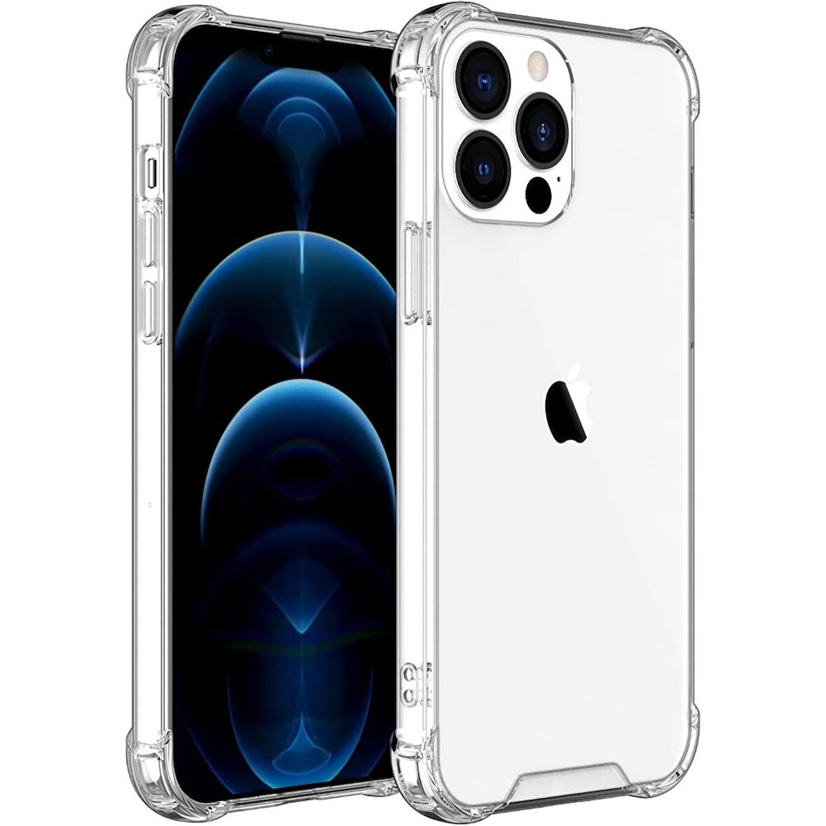 Smcase iPhone 13 Pro Kılıf Darbe Korumalı Kapak Silikon  Nano Ekran Koruyucu