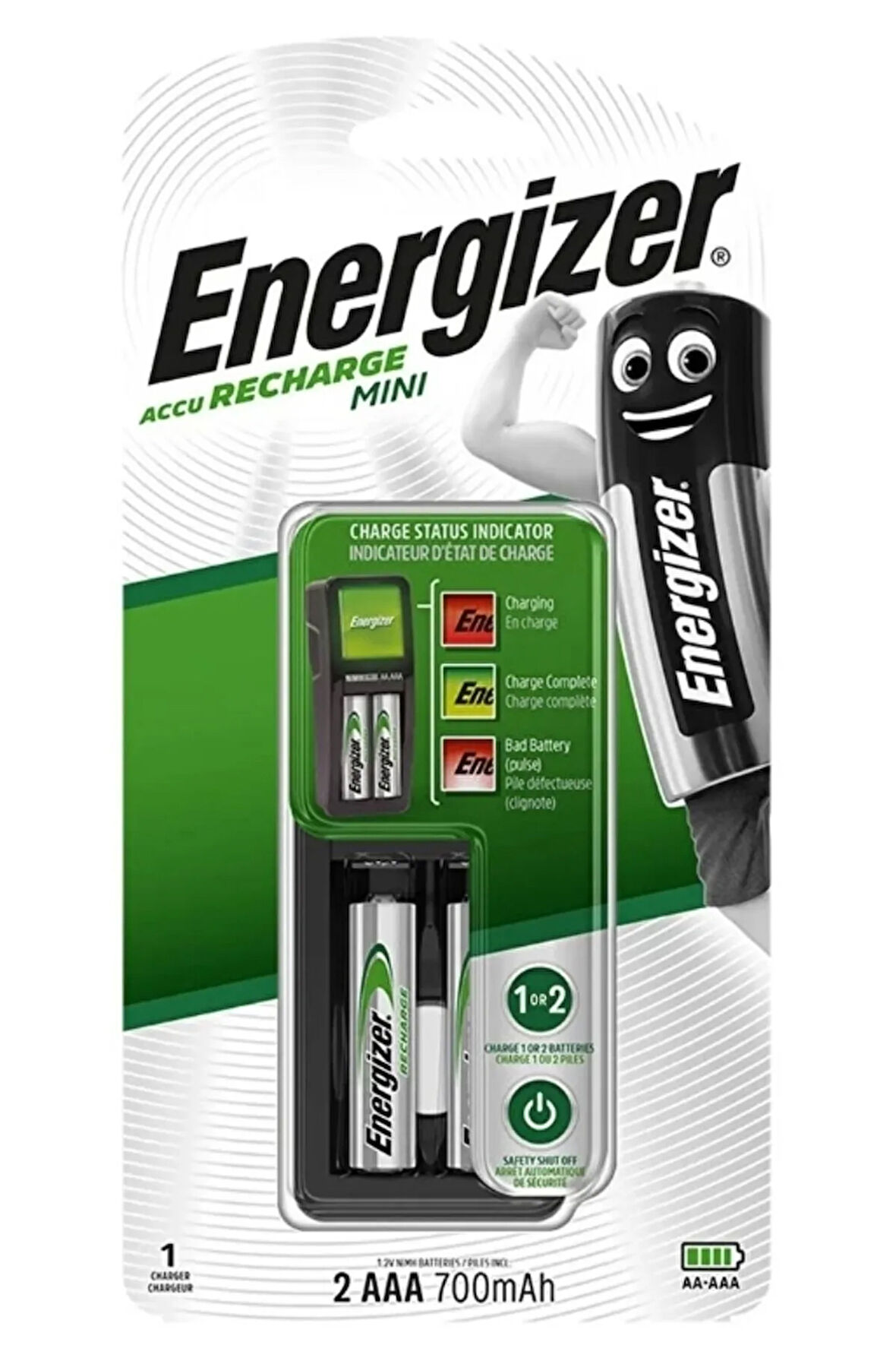 Mini Şarj Cihazı 700 Mah Aaa 2'li Şarj Edilebilir Pil