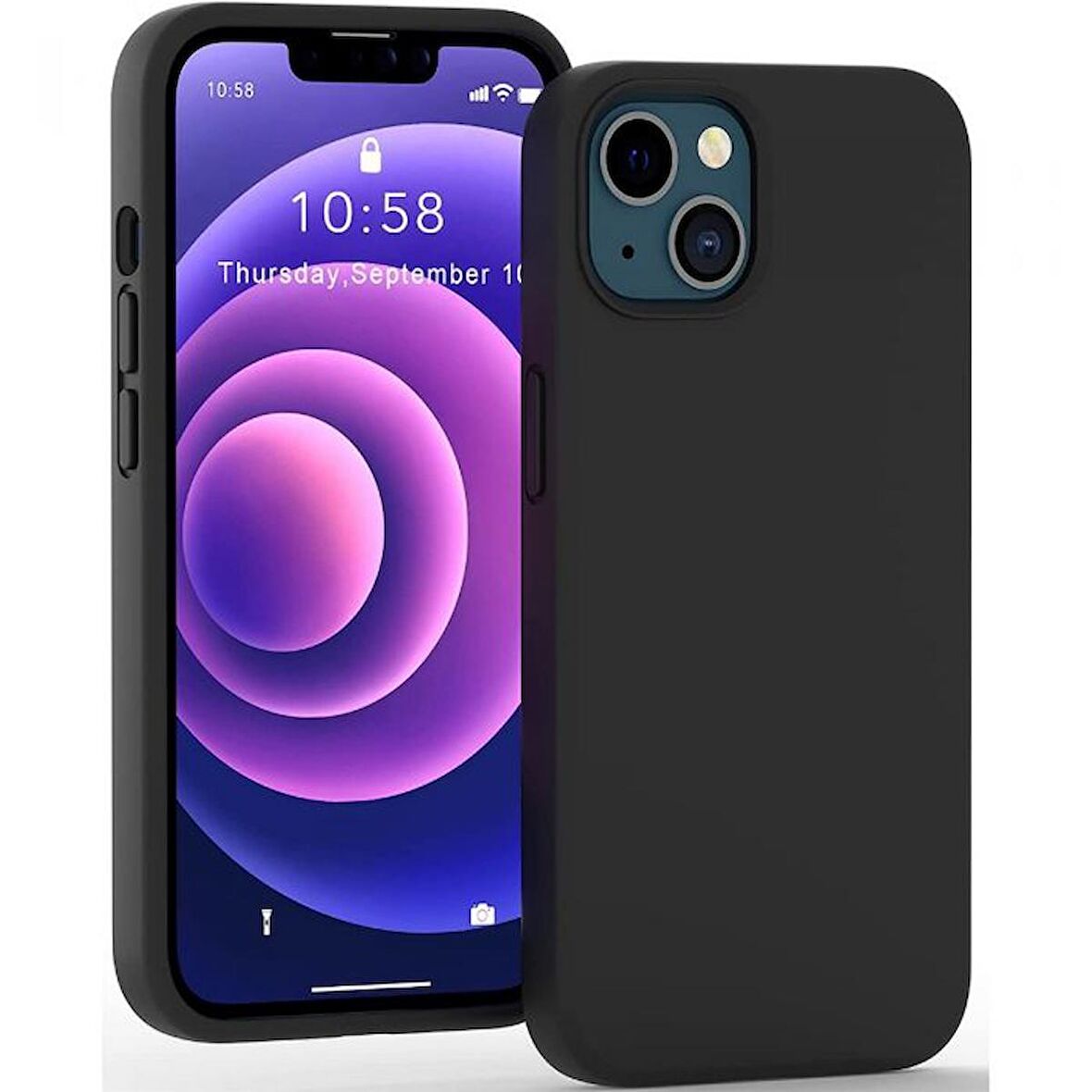 Smcase iPhone 13 Mini Kılıf Liquid Lansman Wiriless Destekli Silikon  Wiriless Şarj Aleti
