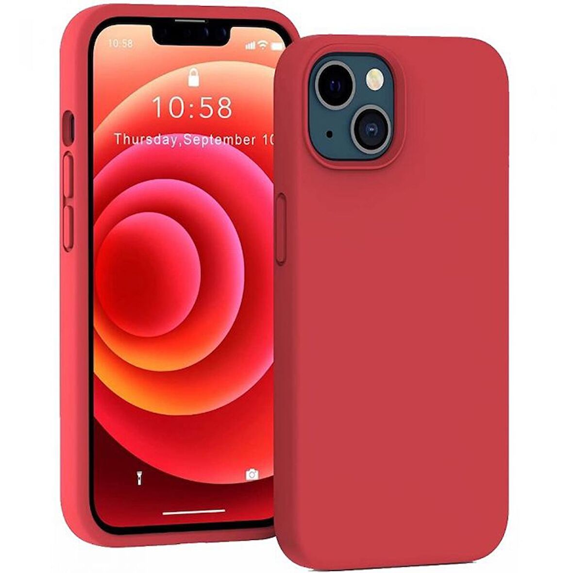 Smcase iPhone 13 Kılıf Liquid Lansman Wiriless Destekli Silikon
