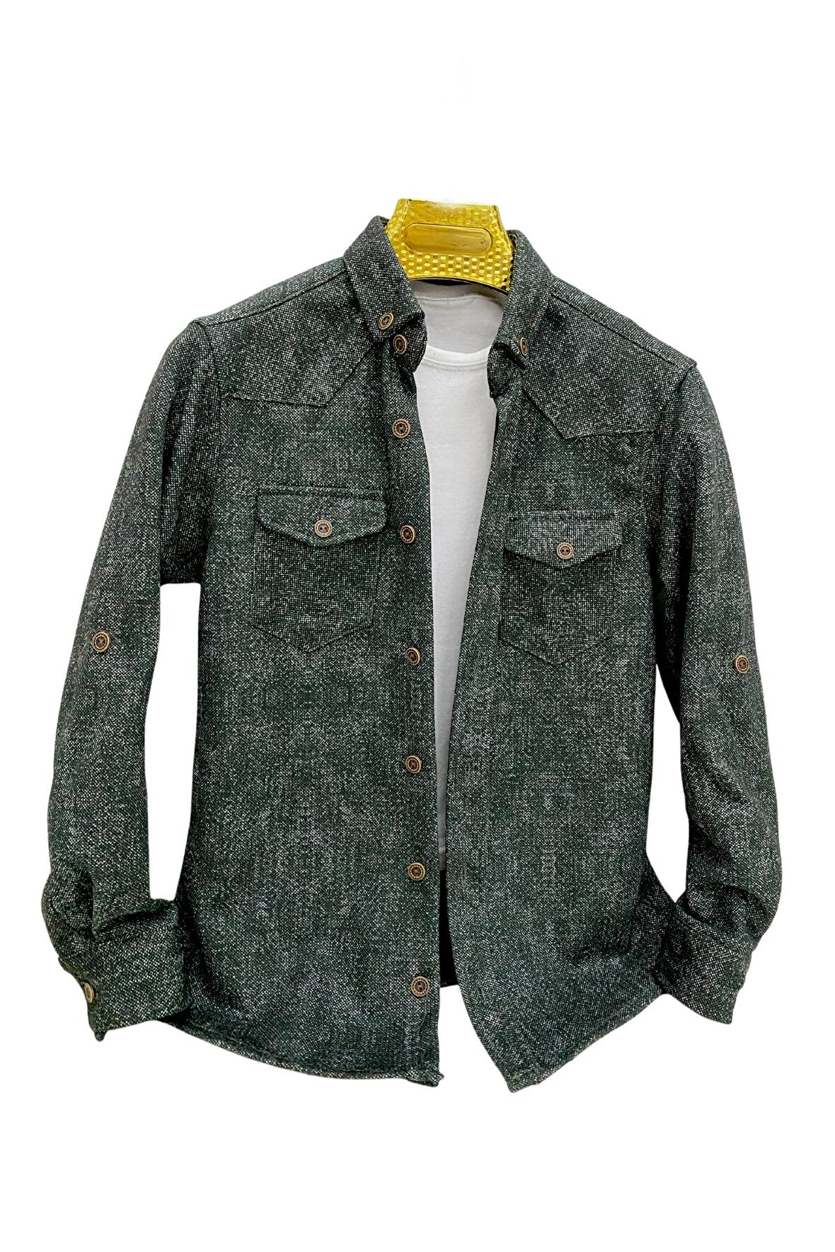 Erkek Çocuk Kışlık Kaşe Kumaş Oduncu İç Astarlı Kol Katlamalı Gömlek