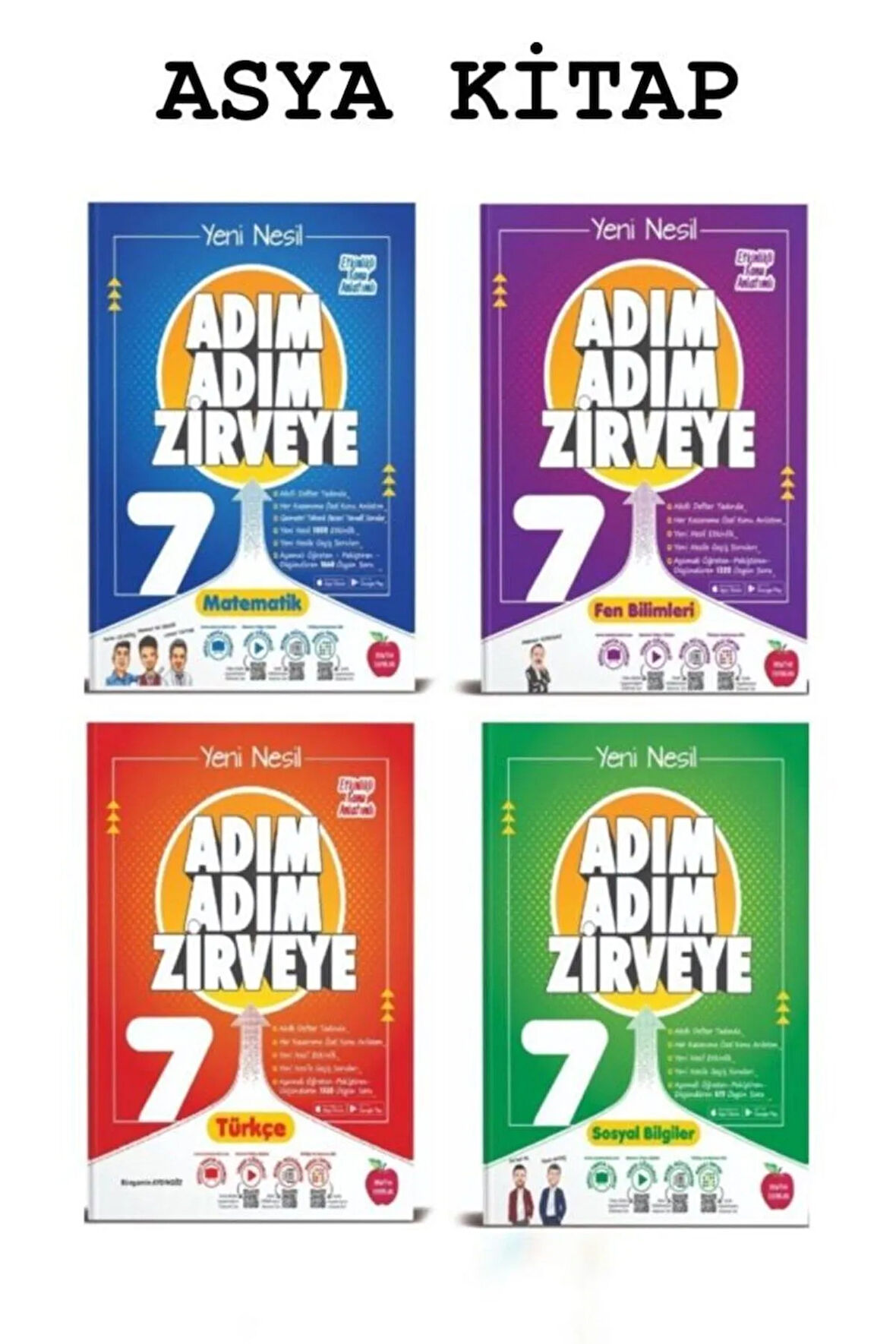 7.Sınıf Newton Yayınları Adım Adım Zirveye Matematik + Türkçe + Fen Bilimleri + Sosyal Bilimler Soru
