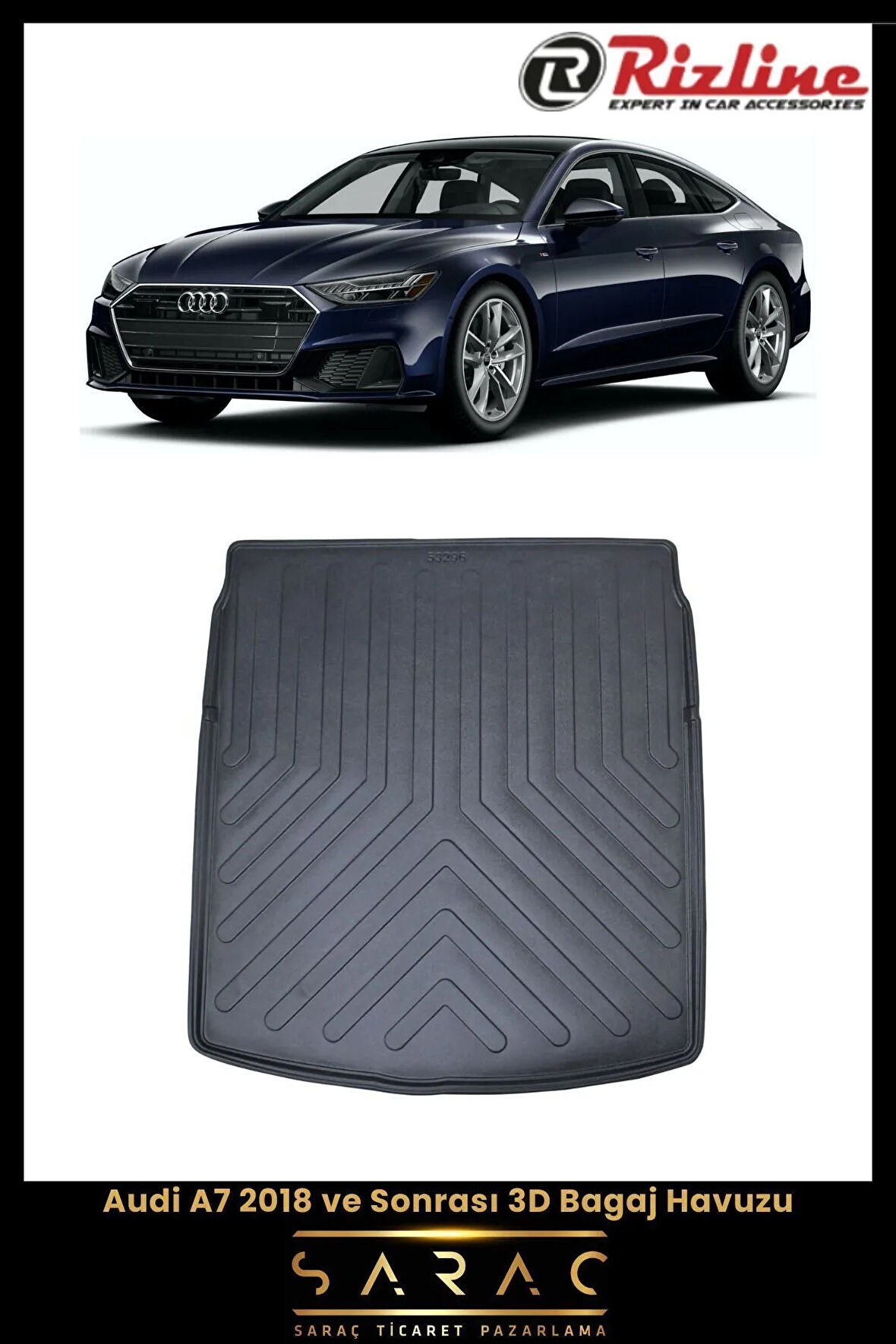 Rizline Audi A7 Sedan 2018 Model 3D Bagaj Havuzu