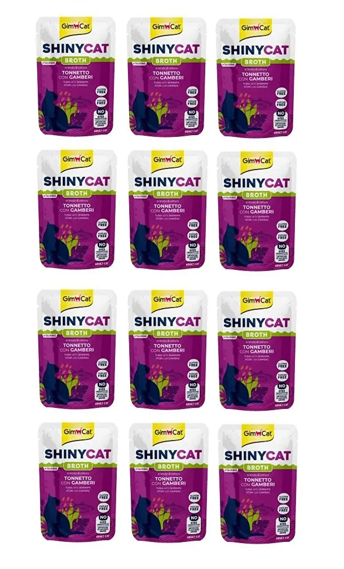 Gimcat Shinycat Pouch Ton Balıklı ve Karidesli Kedi Yaş Mama 70 Gr. X 12 Adet