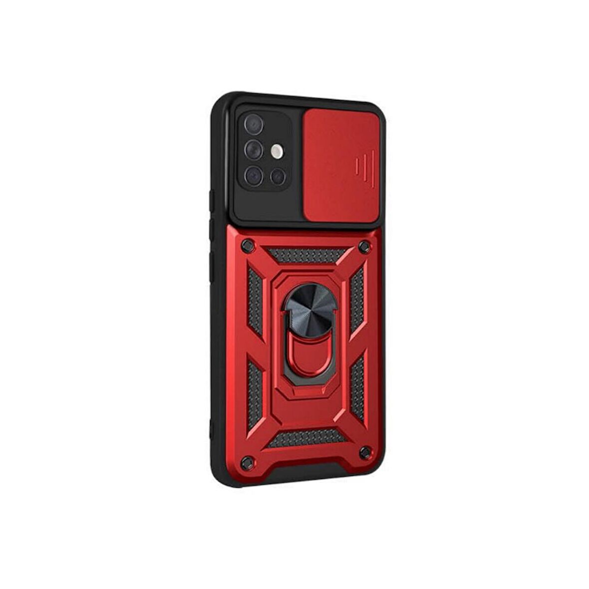 Smcase Samsung Galaxy A71 Kılıf Kamera Korumalı Yüzüklü Tank Pars Silikon