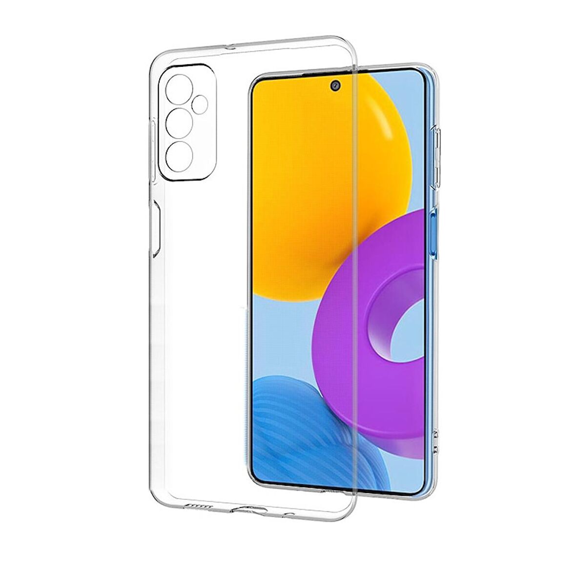 Smcase Samsung Galaxy M52 5G Kılıf Kamera Korumalı Tpu Silikon  Tam Kapatan Ekran Koruyucu