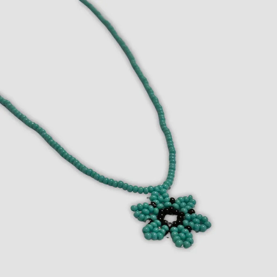 Uretti - Tuğba 6667 El Yapımı Kadın Kum Boncuk Kolye  - Turkuaz