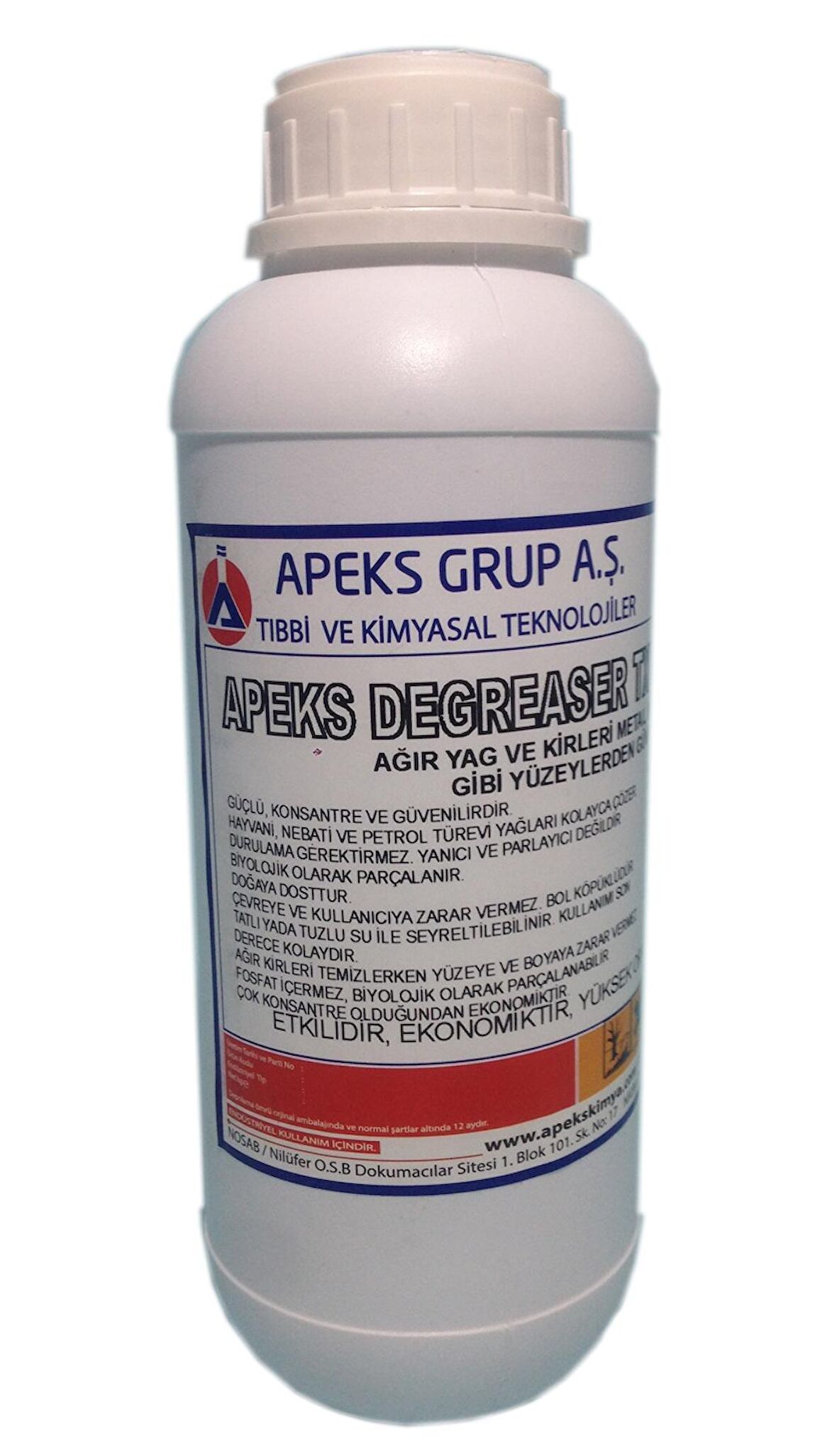 APEKS DEGREASER TX Güçlü Endüstriyel Yağ Alıcı - 1 Kg