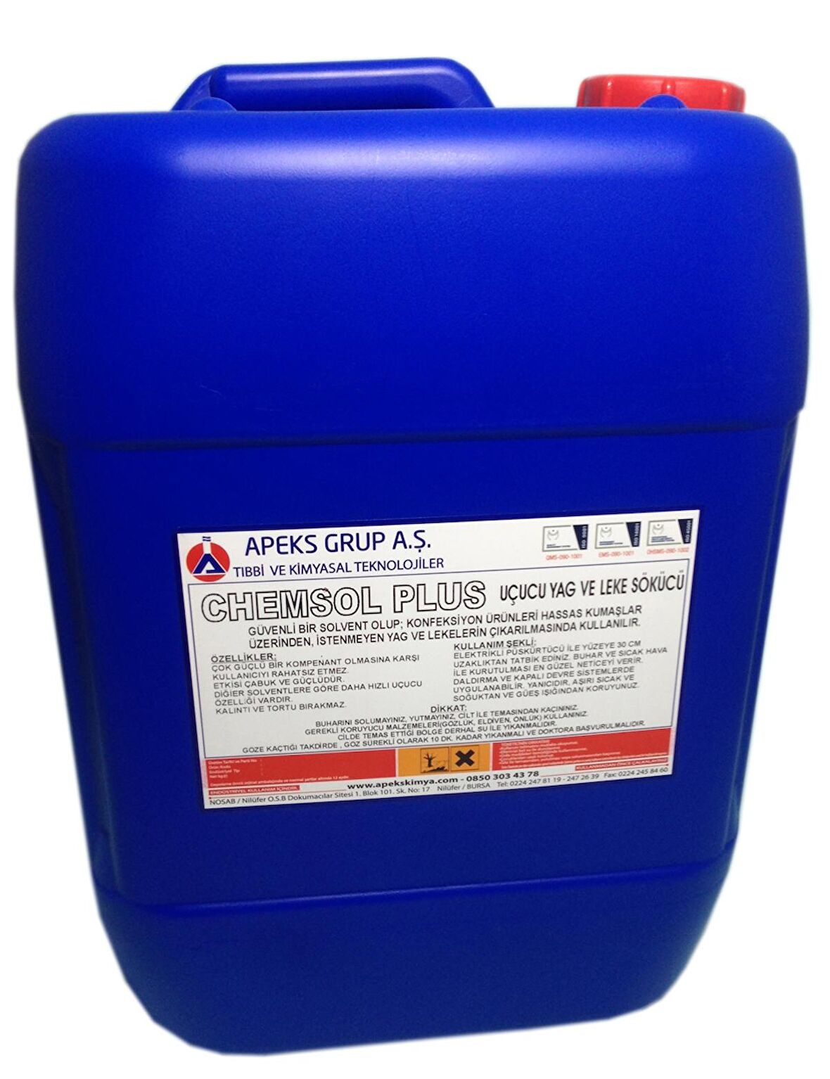CHEMSOL PLUS Tekstil ve Konfeksiyon İçin Güçlü Yağ ve Leke Sökücü - 30 Kg