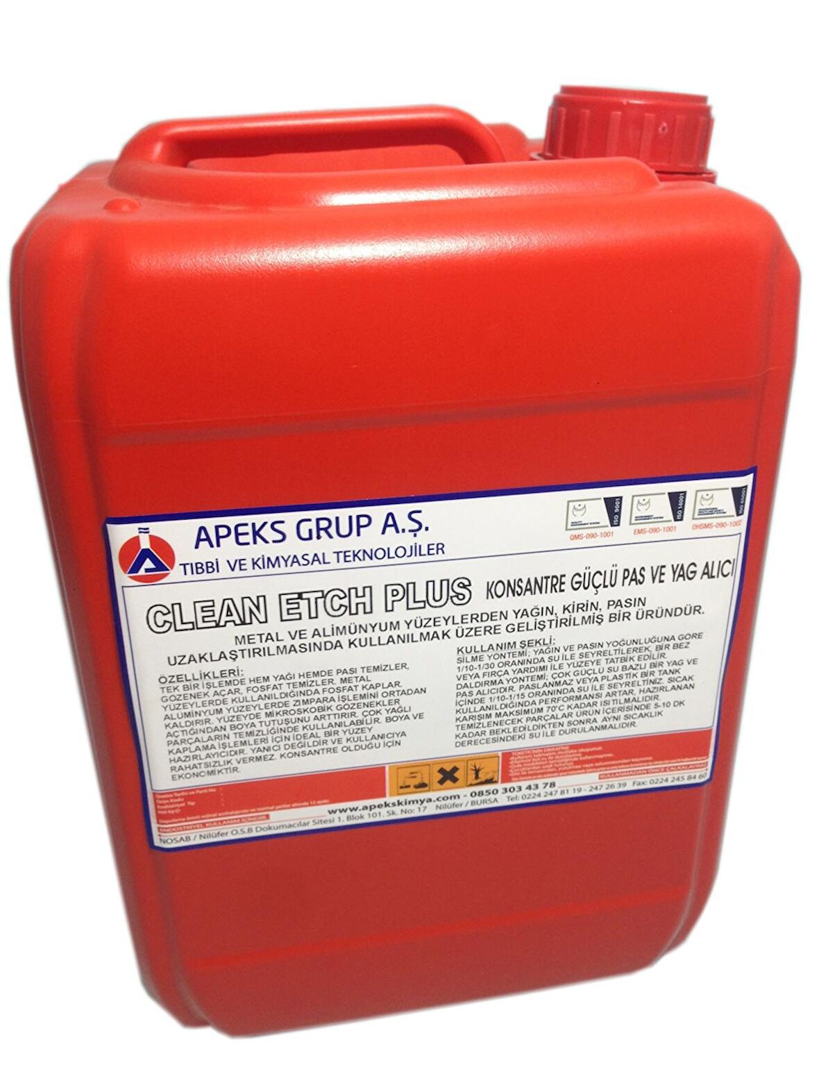 CLEAN ETCH PLUS Konsantre Güçlü Pas ve Yağ Alıcı - 10 Kg