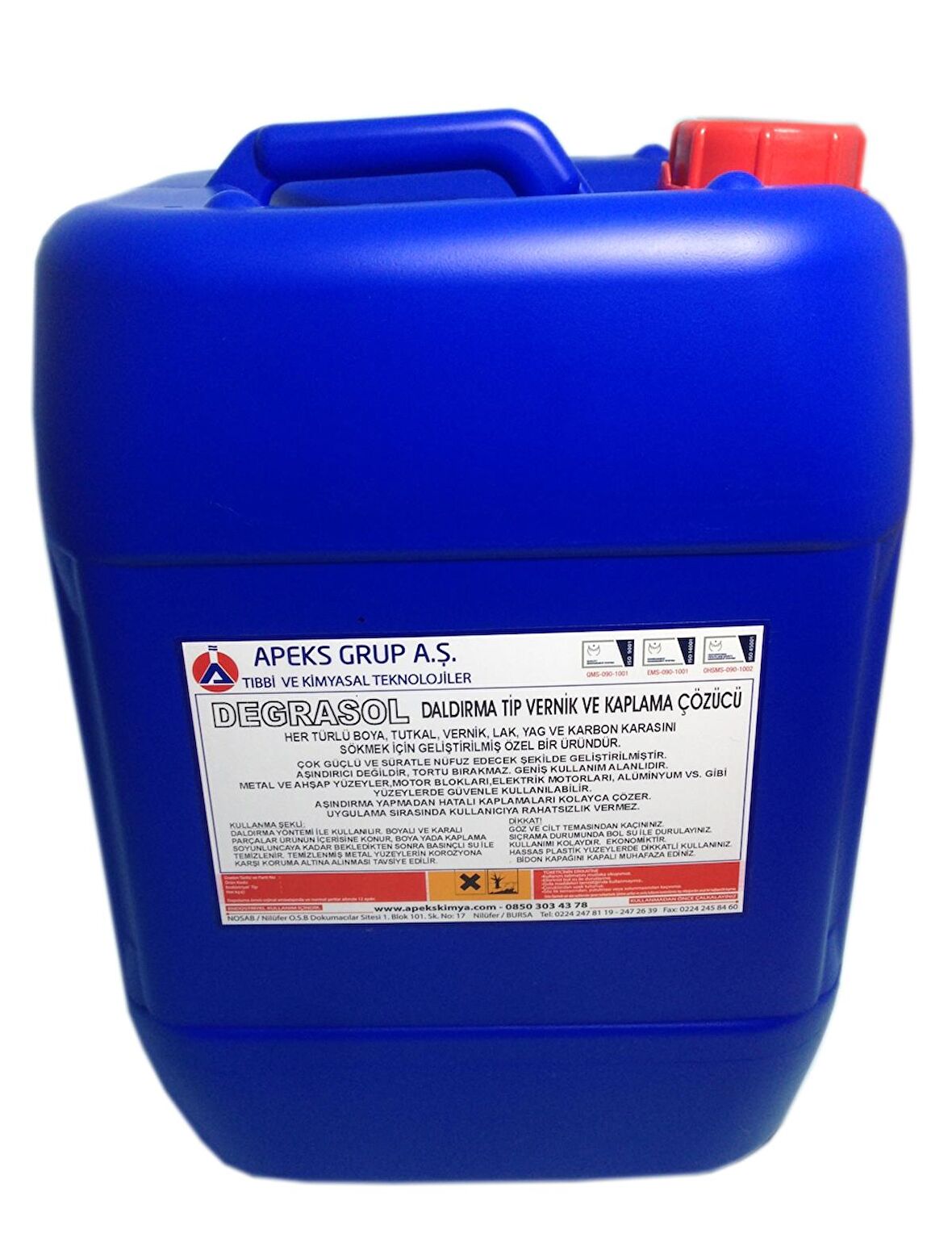 DEGRASOL Daldırma Tip Vernik ve Kaplama Çözücü - 30 Kg