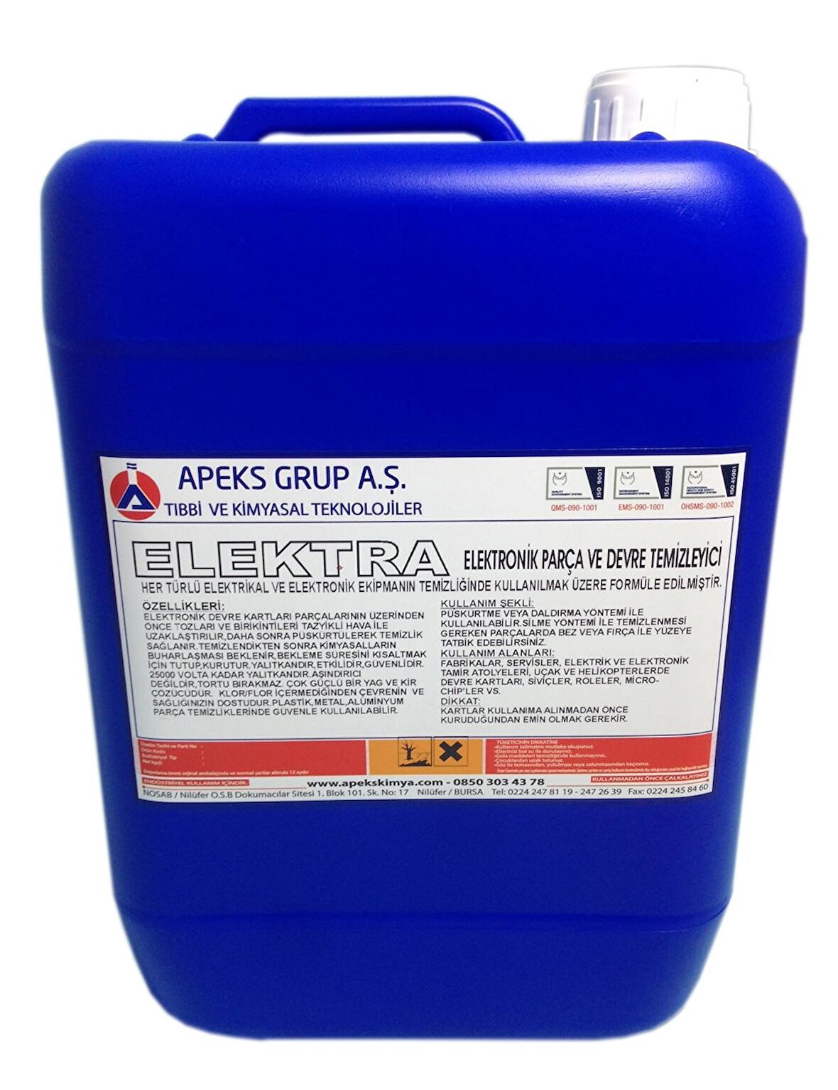 ELEKTRA Elektronik Kart, Parça ve Devre Temizleyici - 5 Lt