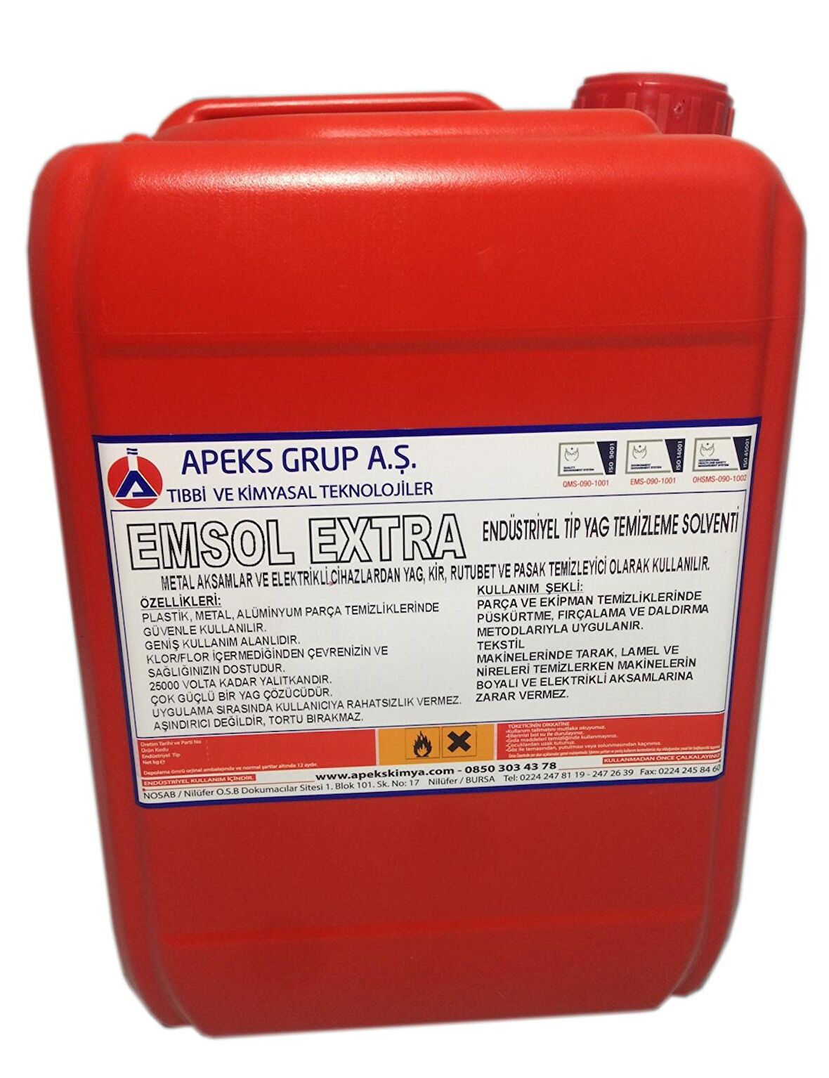 EMSOL EXTRA Hoş Kokulu Endüstriyel Tip Yağ Temizleme Solventi - 5 Kg