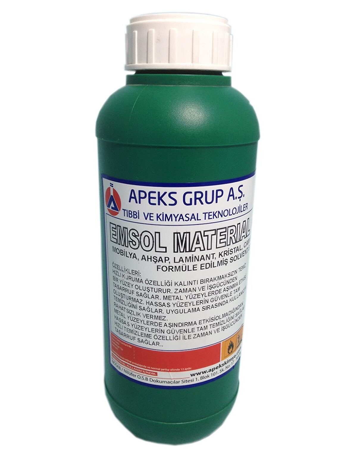 EMSOL MATERIAL Mobilya, Ahşap ve Tutkal Temizleme Solventi - 1 Lt