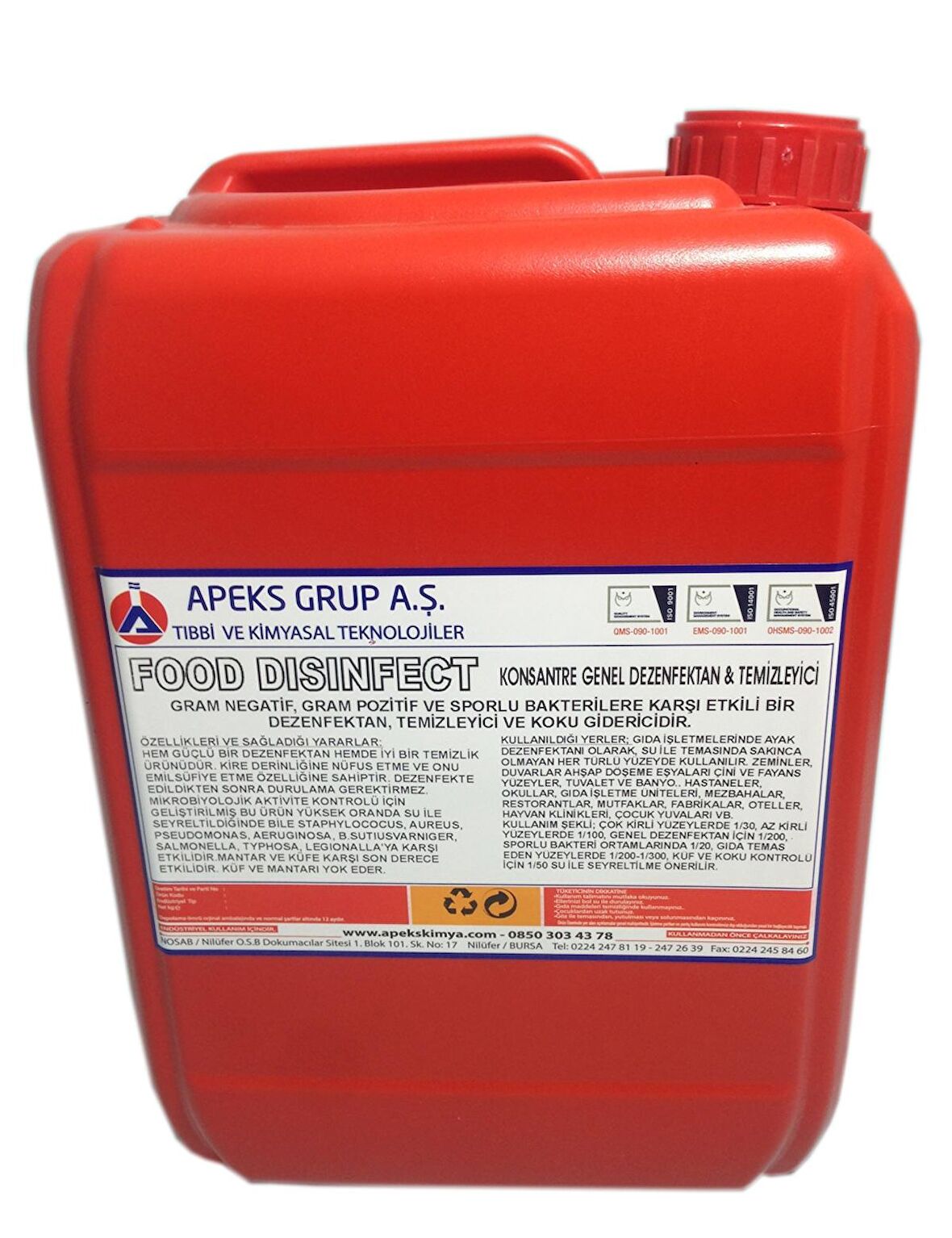 FOOD DISINFECT Konsantre Gıda Tipi Temizleyici - 5 Kg