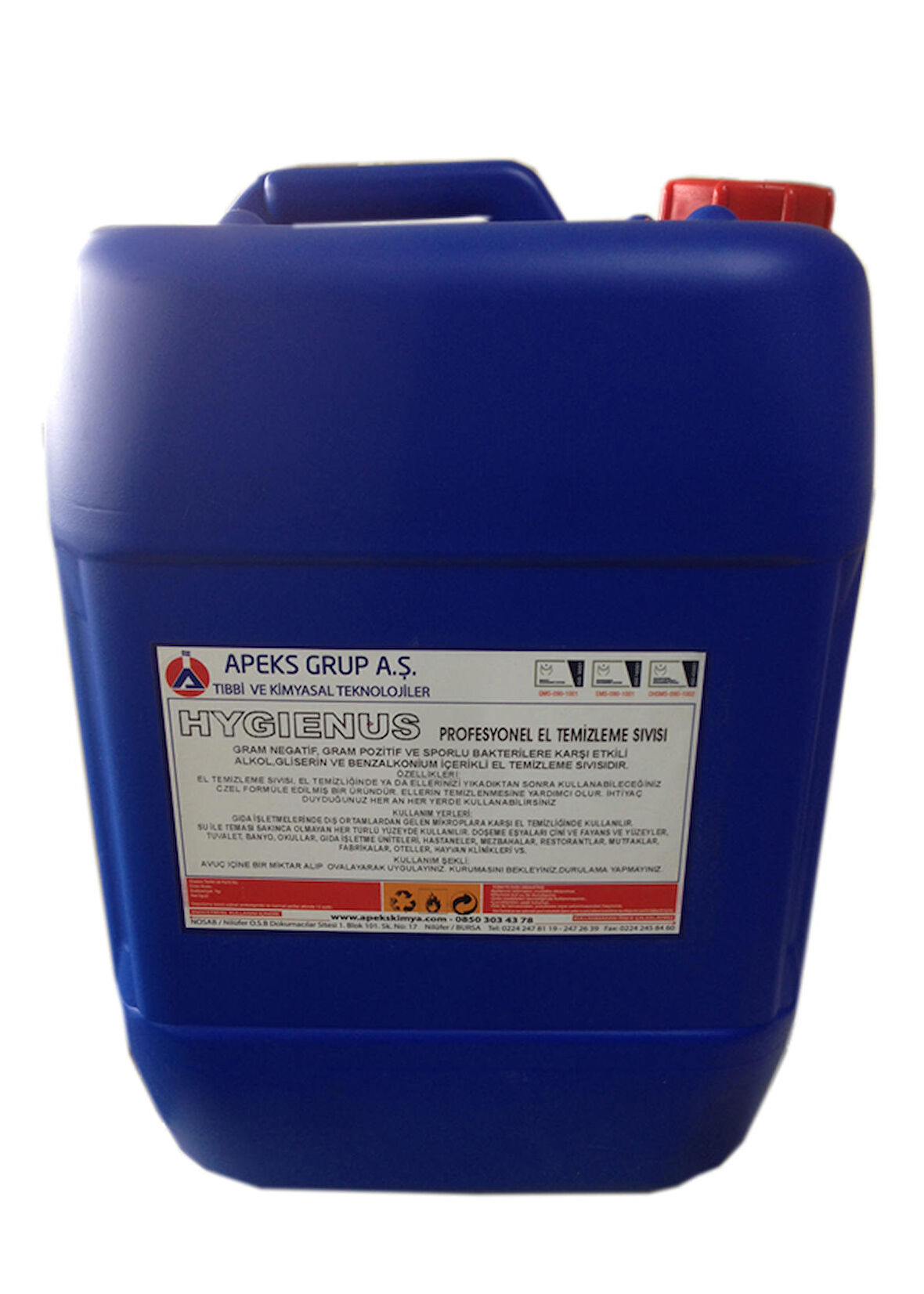 HYGEINUS Alkol ve Benzalkonium İçerikli El Temizleyici - 30 Lt