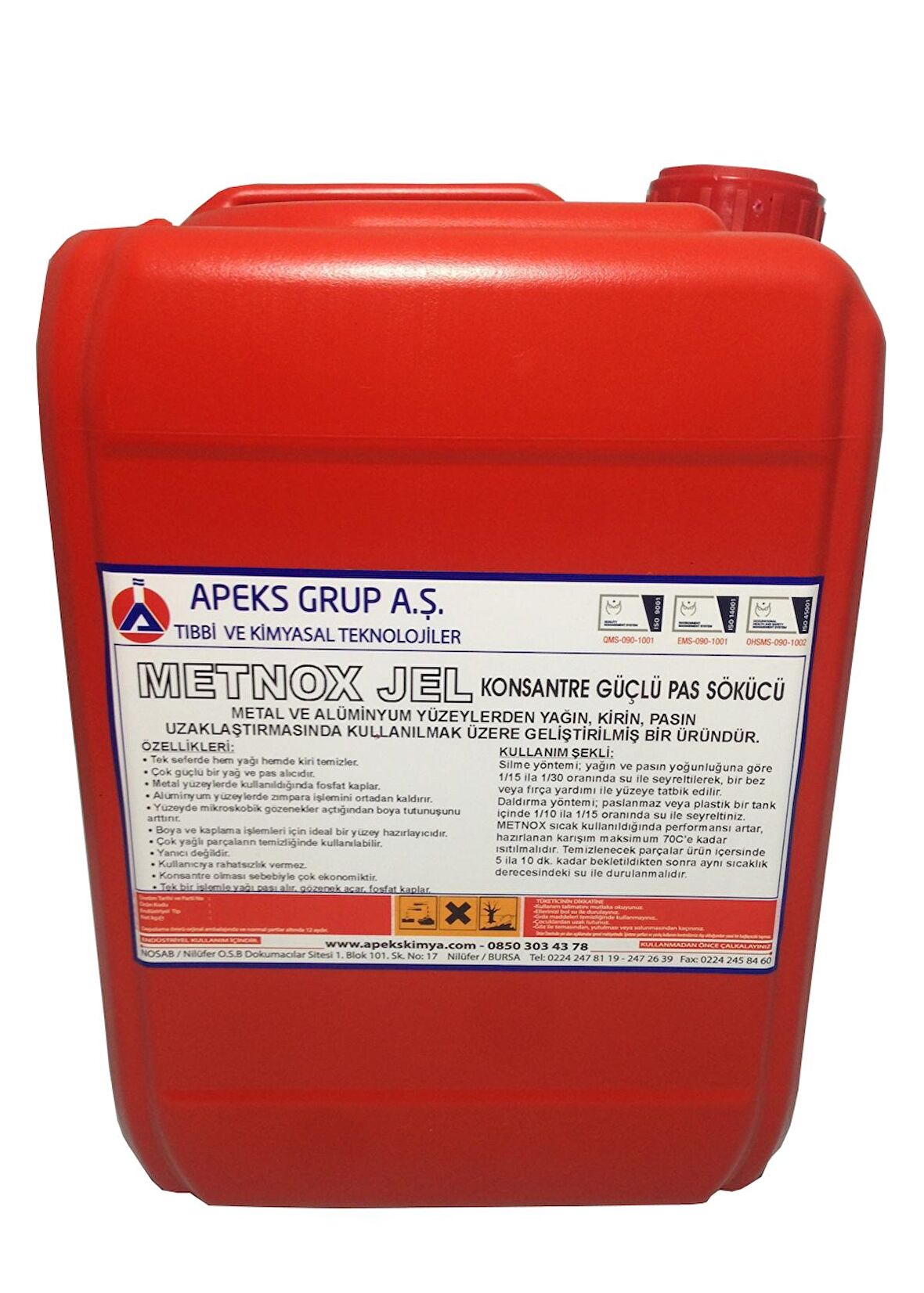 METNOX Güçlü Pas Sökücü - 10 Kg
