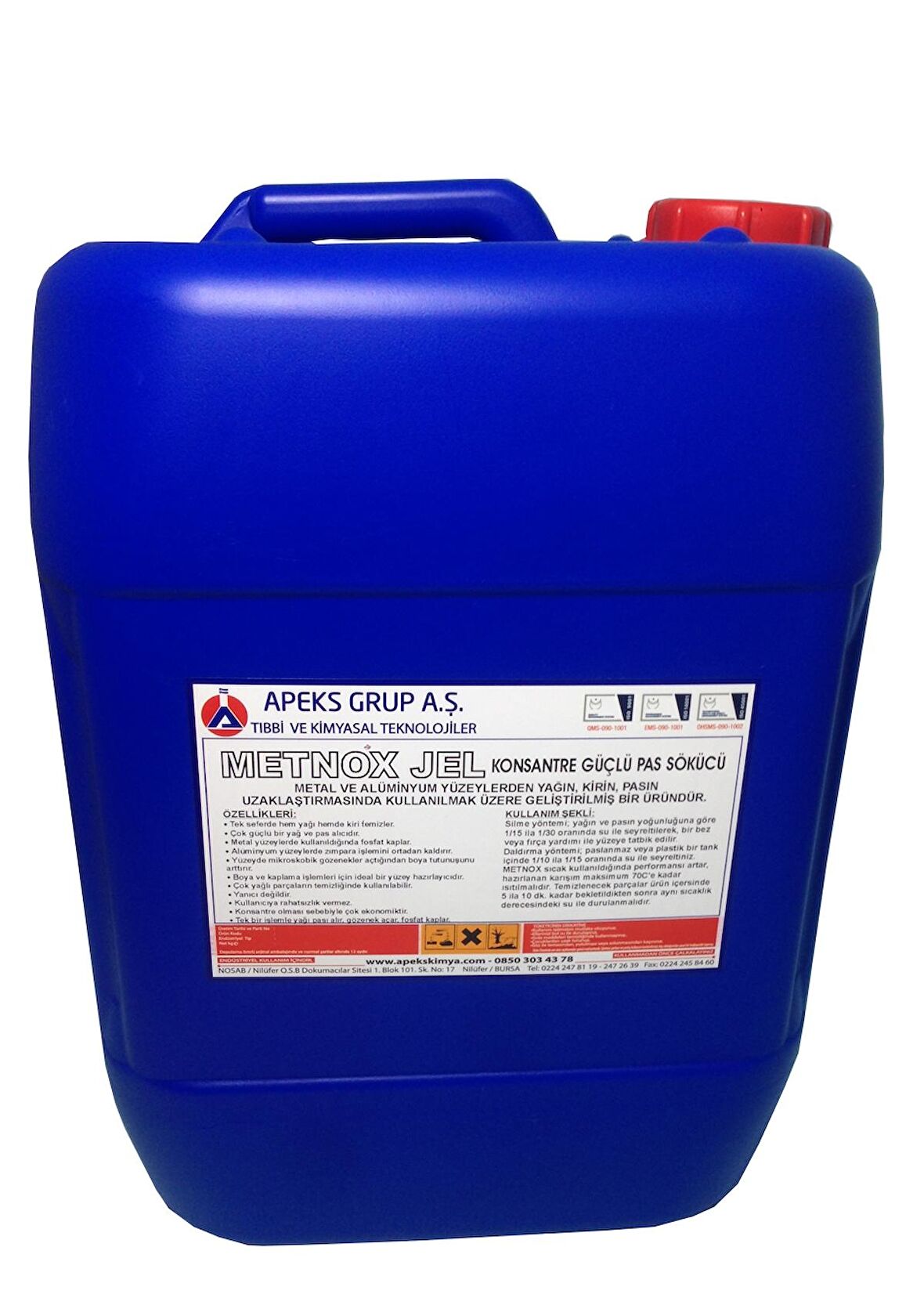 METNOX Güçlü Pas Sökücü - 30 Kg