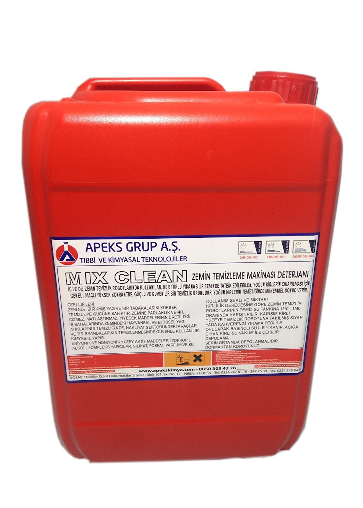 MIX CLEAN Konsantre Zemin Temizleme Makinası Deterjanı - 5 Kg