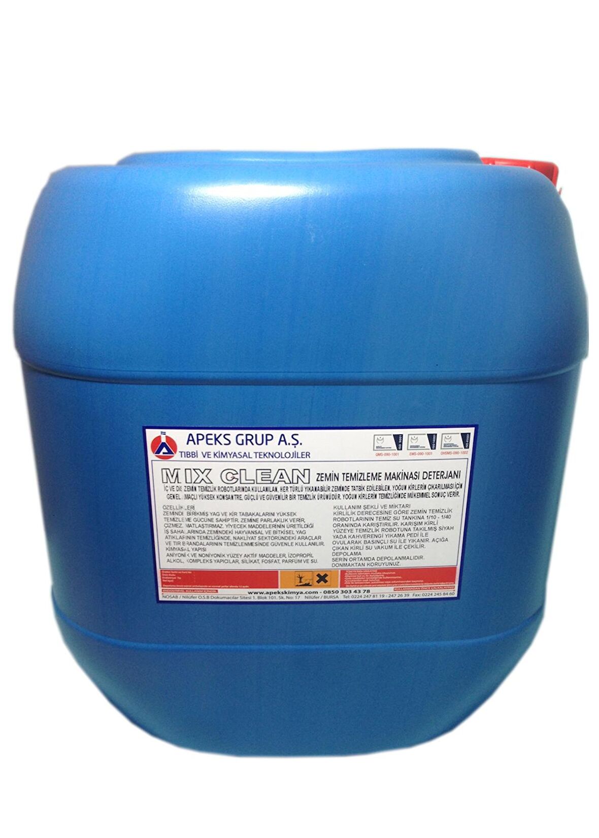 MIX CLEAN Konsantre Zemin Temizleme Makinası Deterjanı - 30 Kg