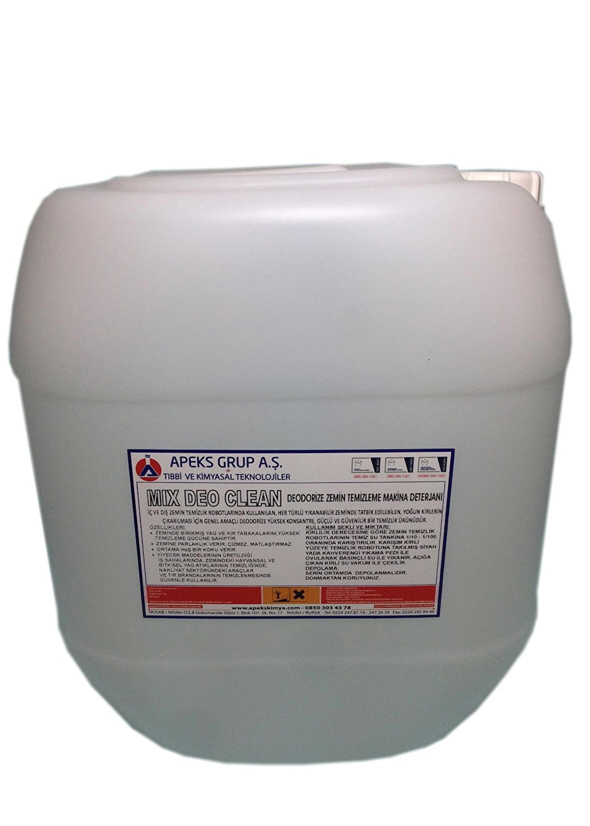 MIX DEO CLEAN Konsantre Hoş Kokulu Zemin Temizleme Makina Deterjanı - 30 Kg