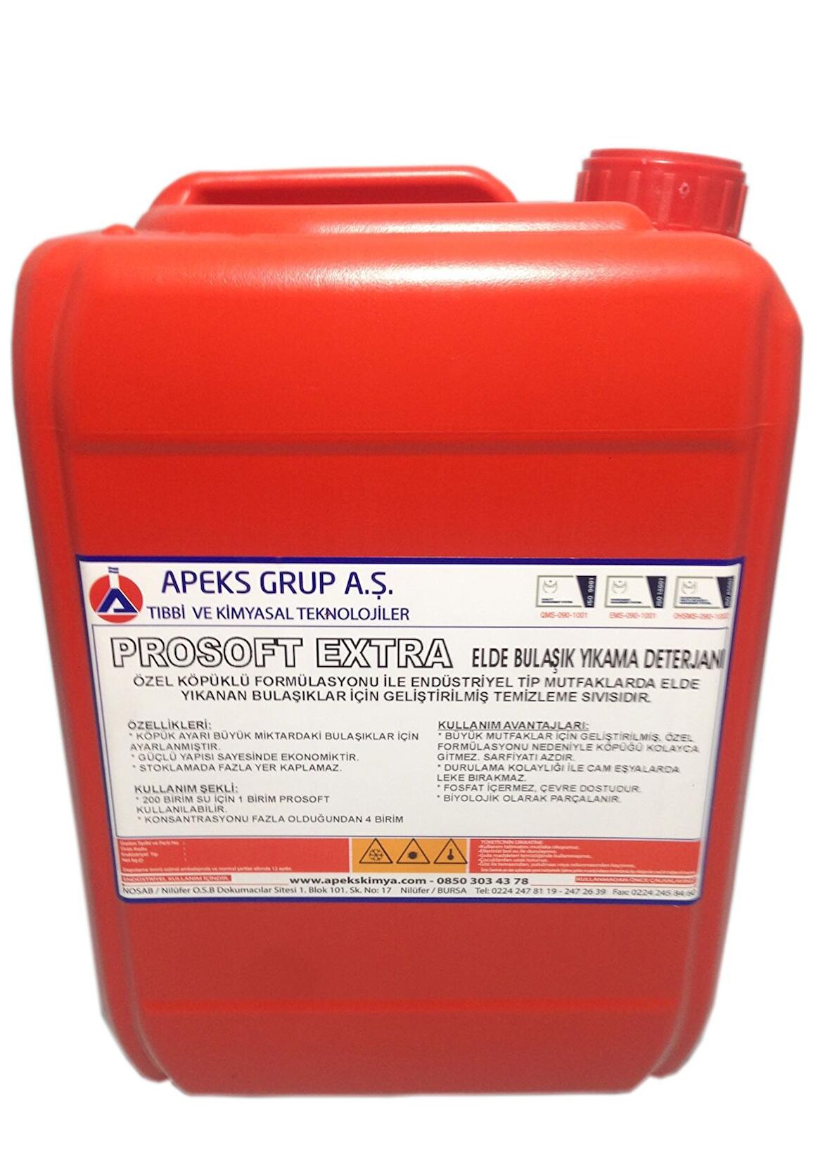PROSOFT EXTRA Elde Yıkama İçin Güçlü Konsantre Bulaşık Yıkama Ürünü - 5 Kg