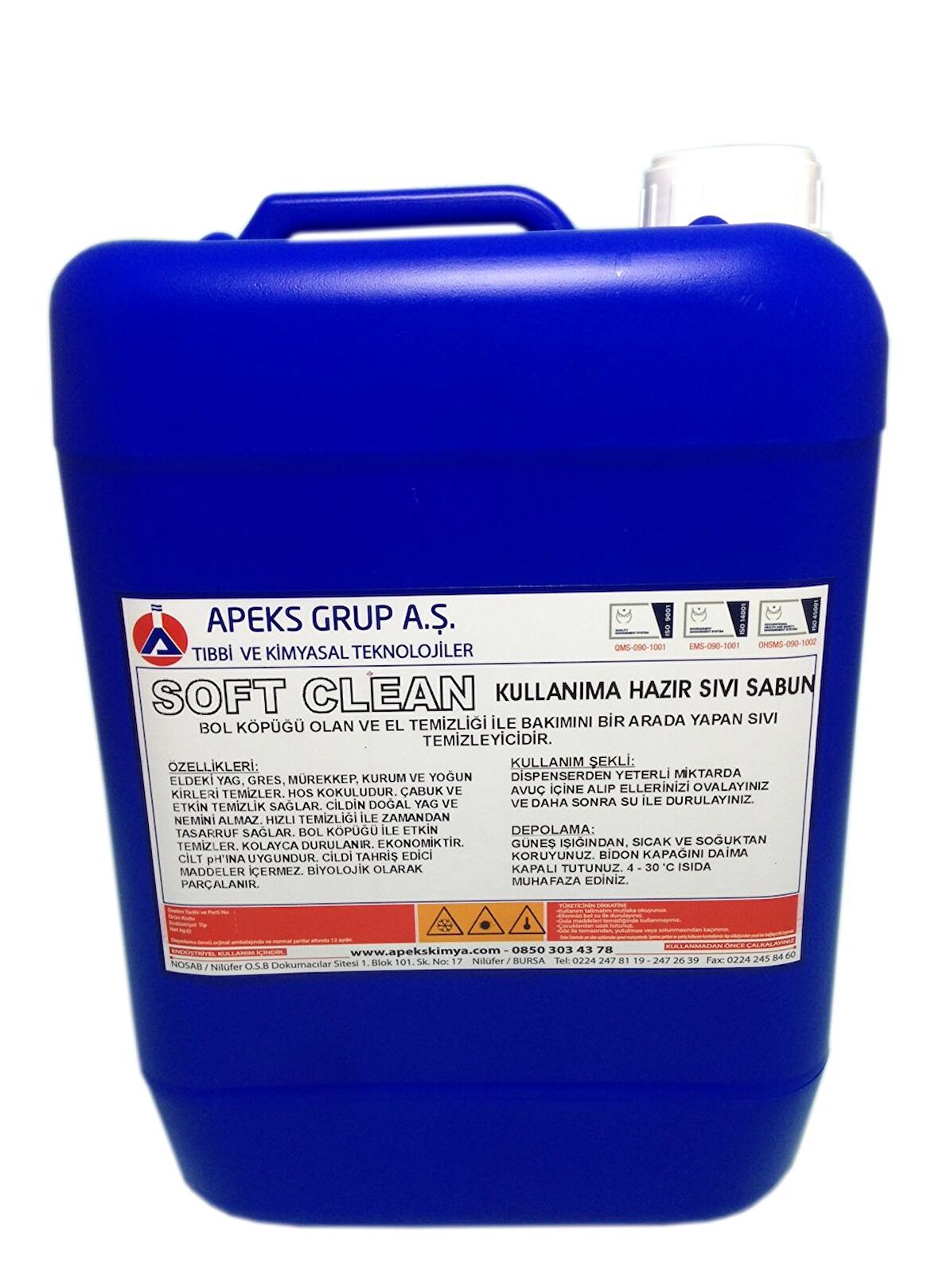 SOFT CLEAN Kullanıma Hazır Güçlü El ve Vücut Temizleme Sıvısı - 5 Kg