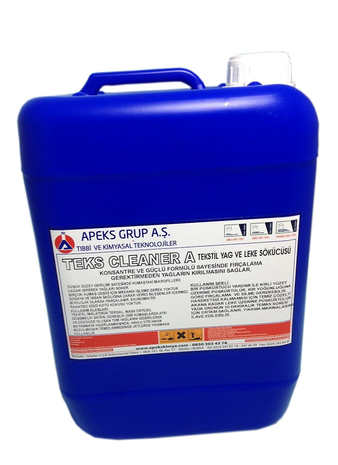 TEKS CLEANER A Konsantre Su Bazlı Leke Sökücü - 5 Kg