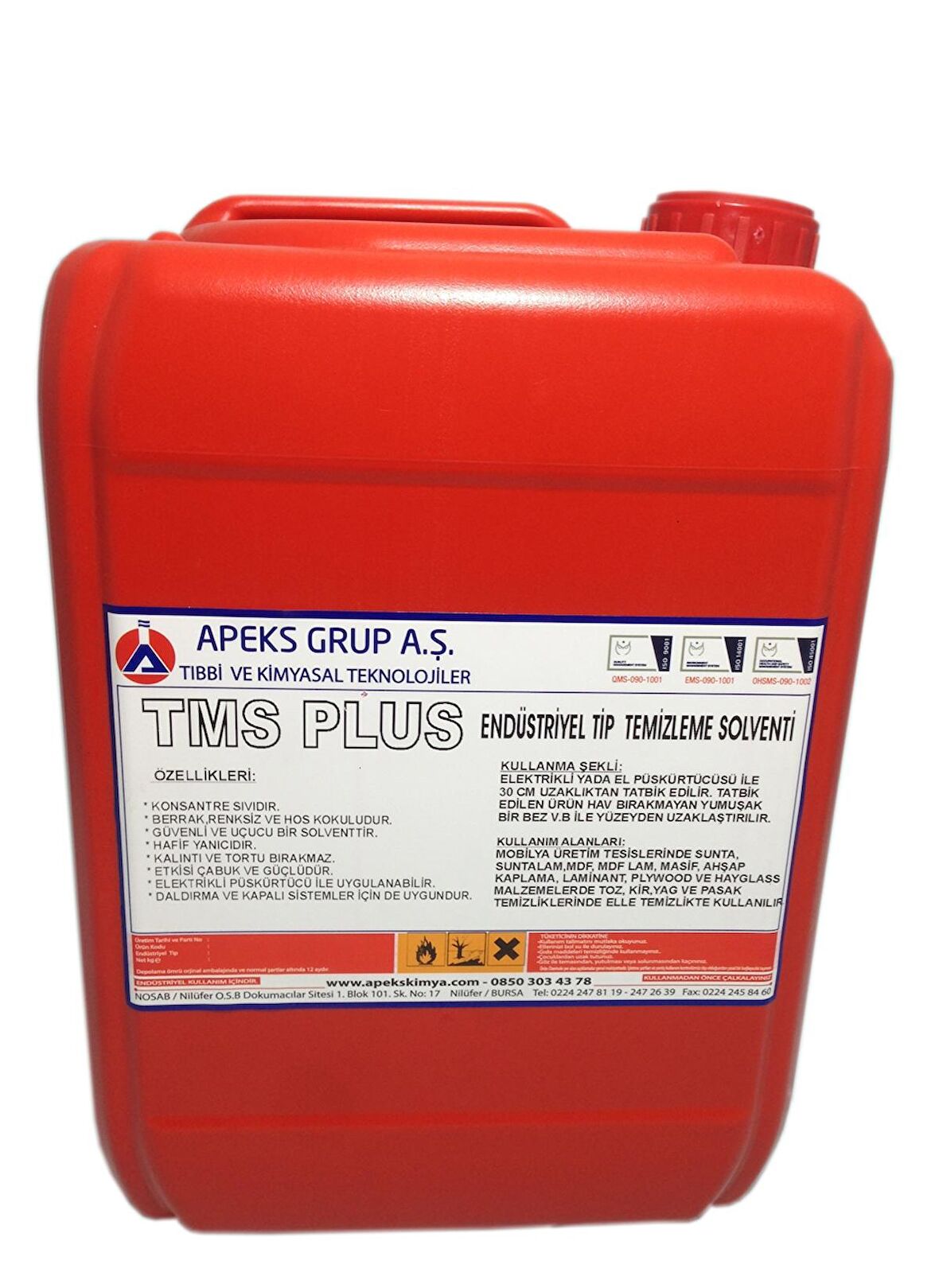 TMS PLUS Hoş Kokulu ve Güçlü Mobilya Temizleme Solventi - 10 Kg