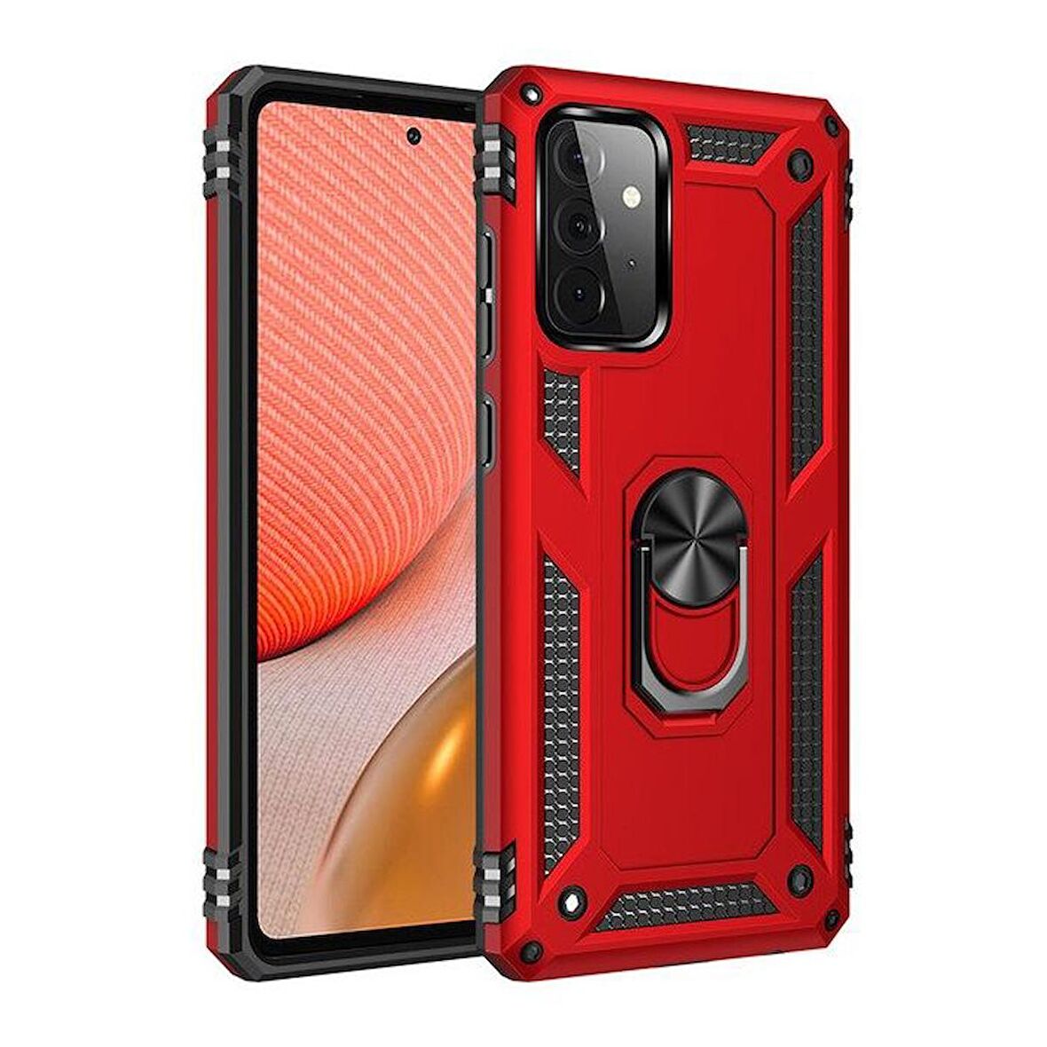 Smcase Samsung Galaxy A52s 5G Kılıf Vega Yüzüklü Tank Silikon  Nano Ekran Koruyucu