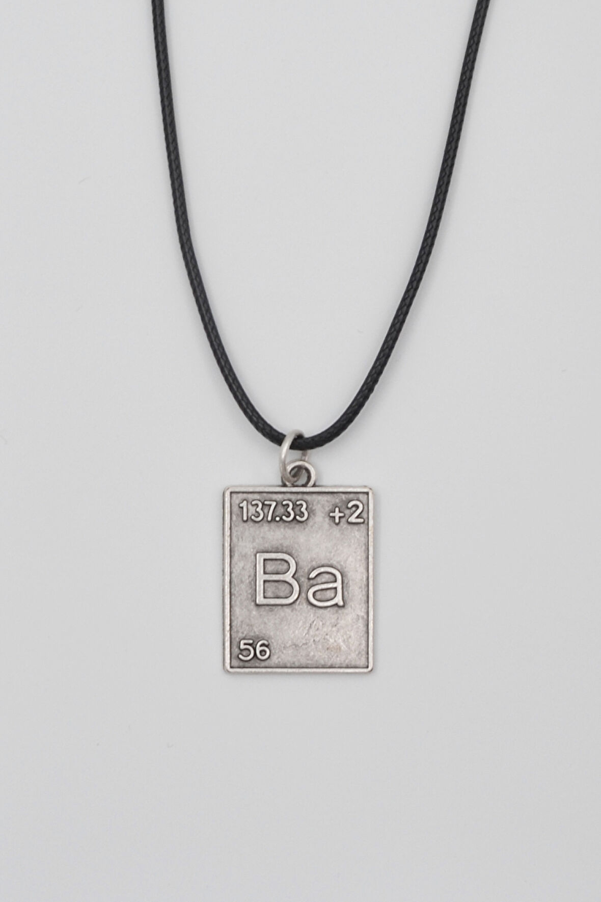 Breaking Bad Ba Element Kolye - PU Deri İp Zincirli Unisex Gümüş Kaplama - 60 cm