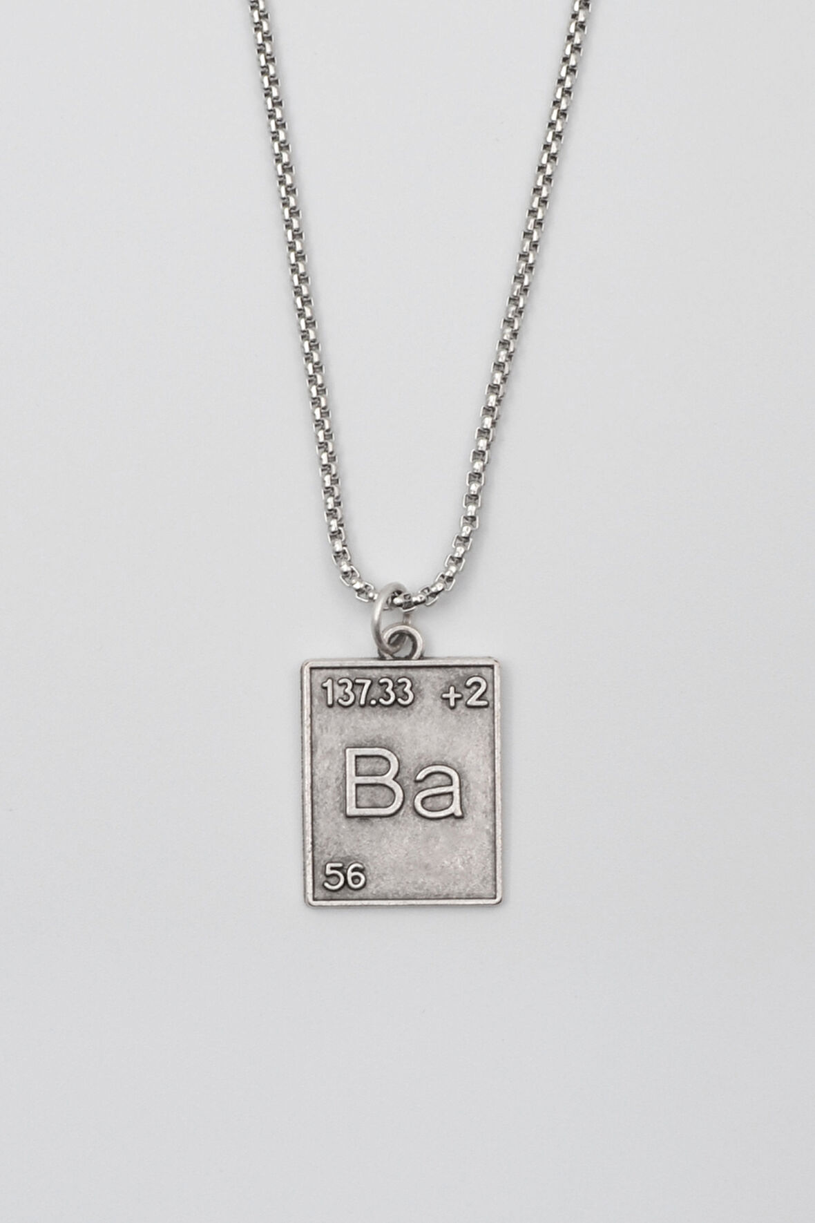 Breaking Bad Ba Element Kolye - Örme İthal Zincirli Unisex Gümüş Kaplama Koleksiyonluk - 60 cm